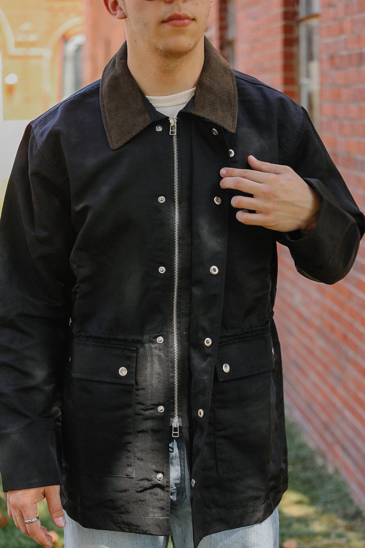 Country Jacket - Black Waxed Nylon