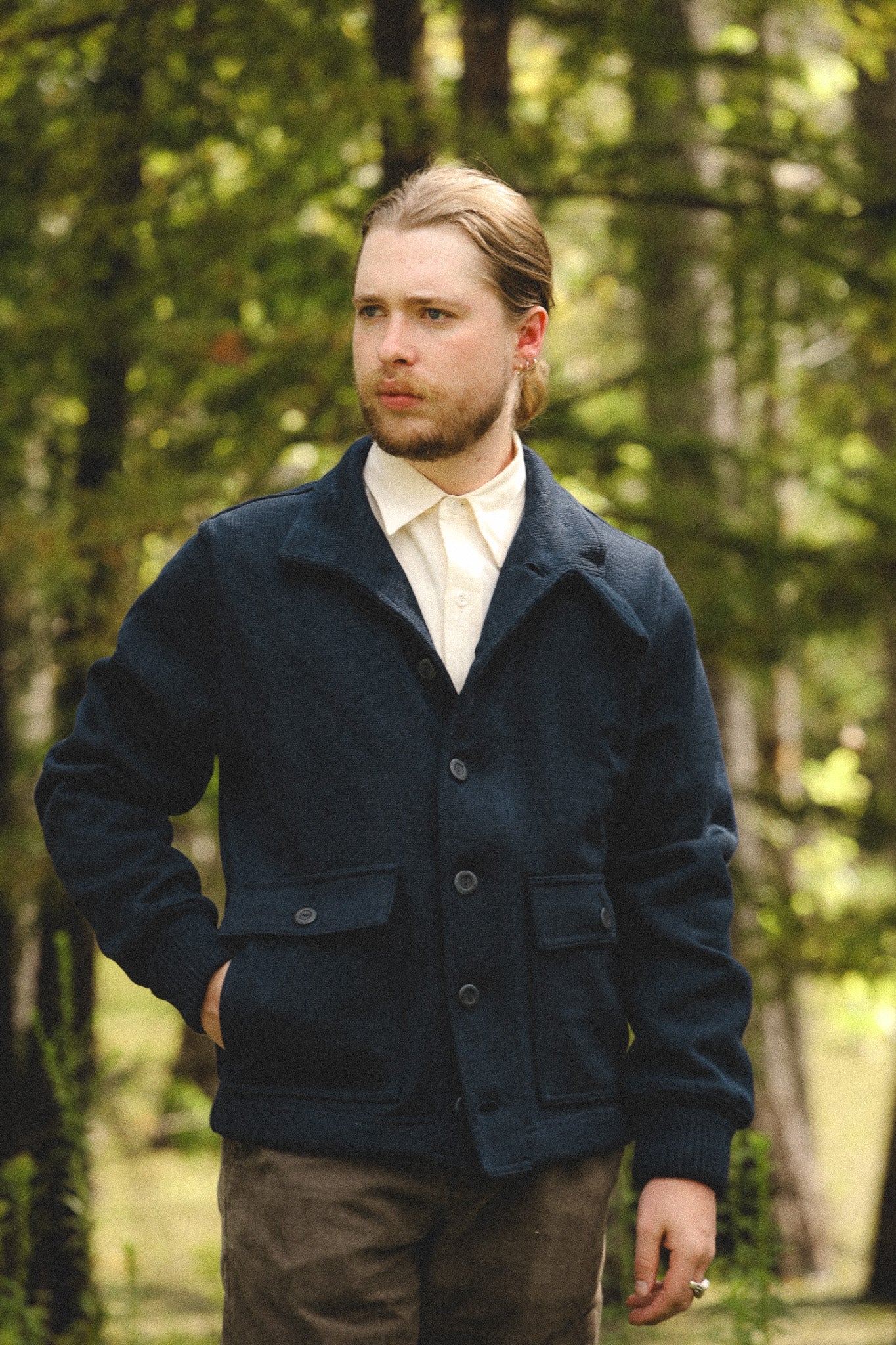 Dehen 1920 Submariner Sweater Coat- Dark Navy