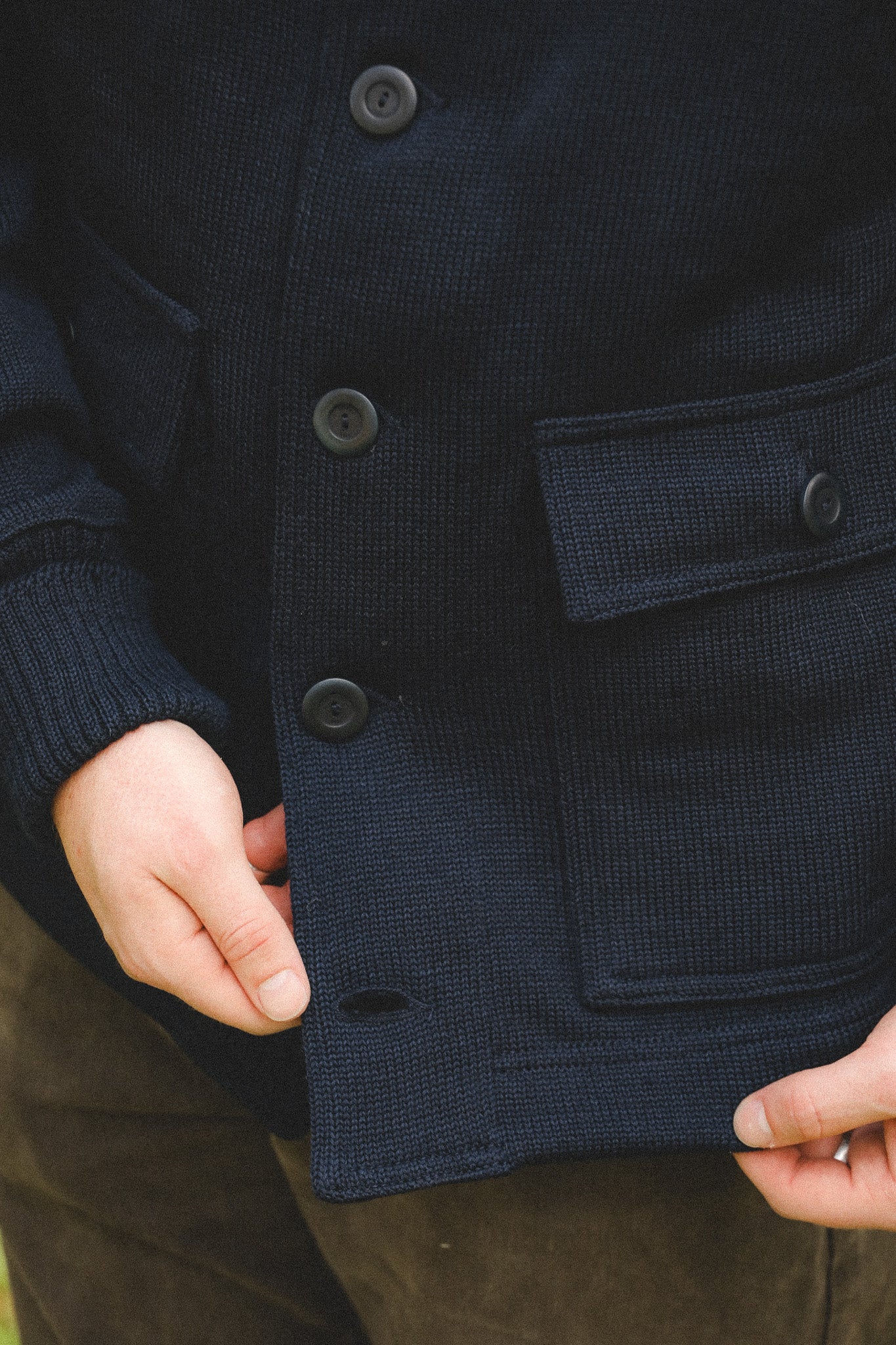 Dehen 1920 Submariner Sweater Coat- Dark Navy