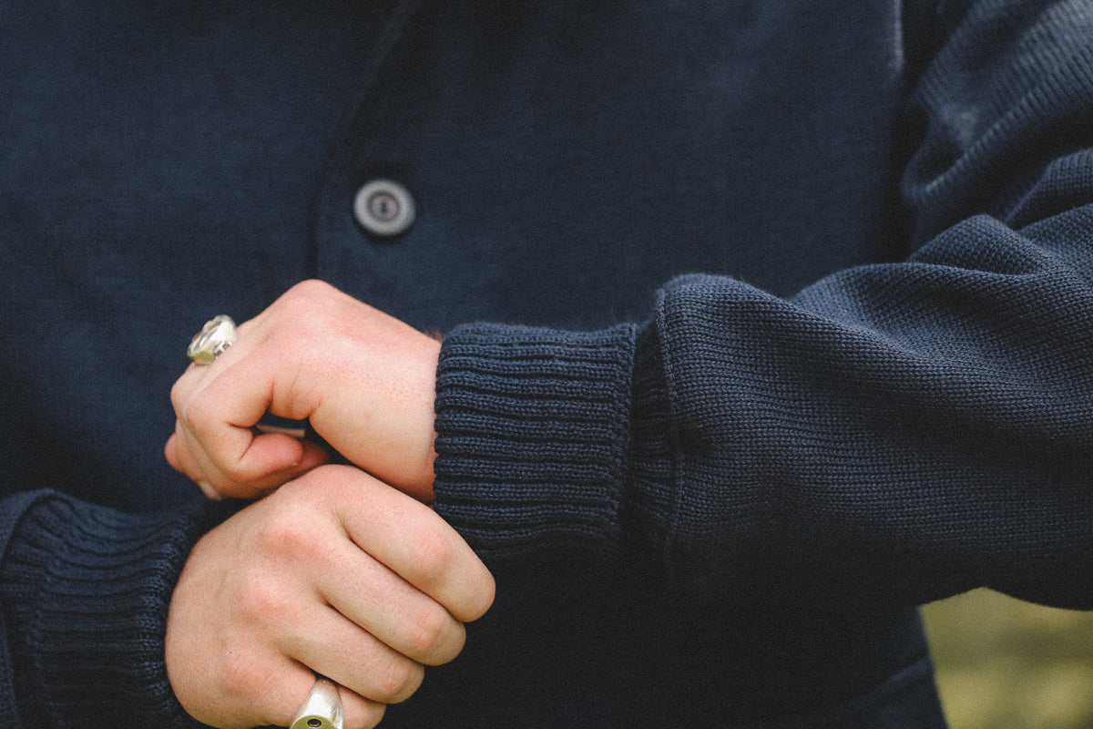 Dehen 1920 Submariner Sweater Coat- Dark Navy