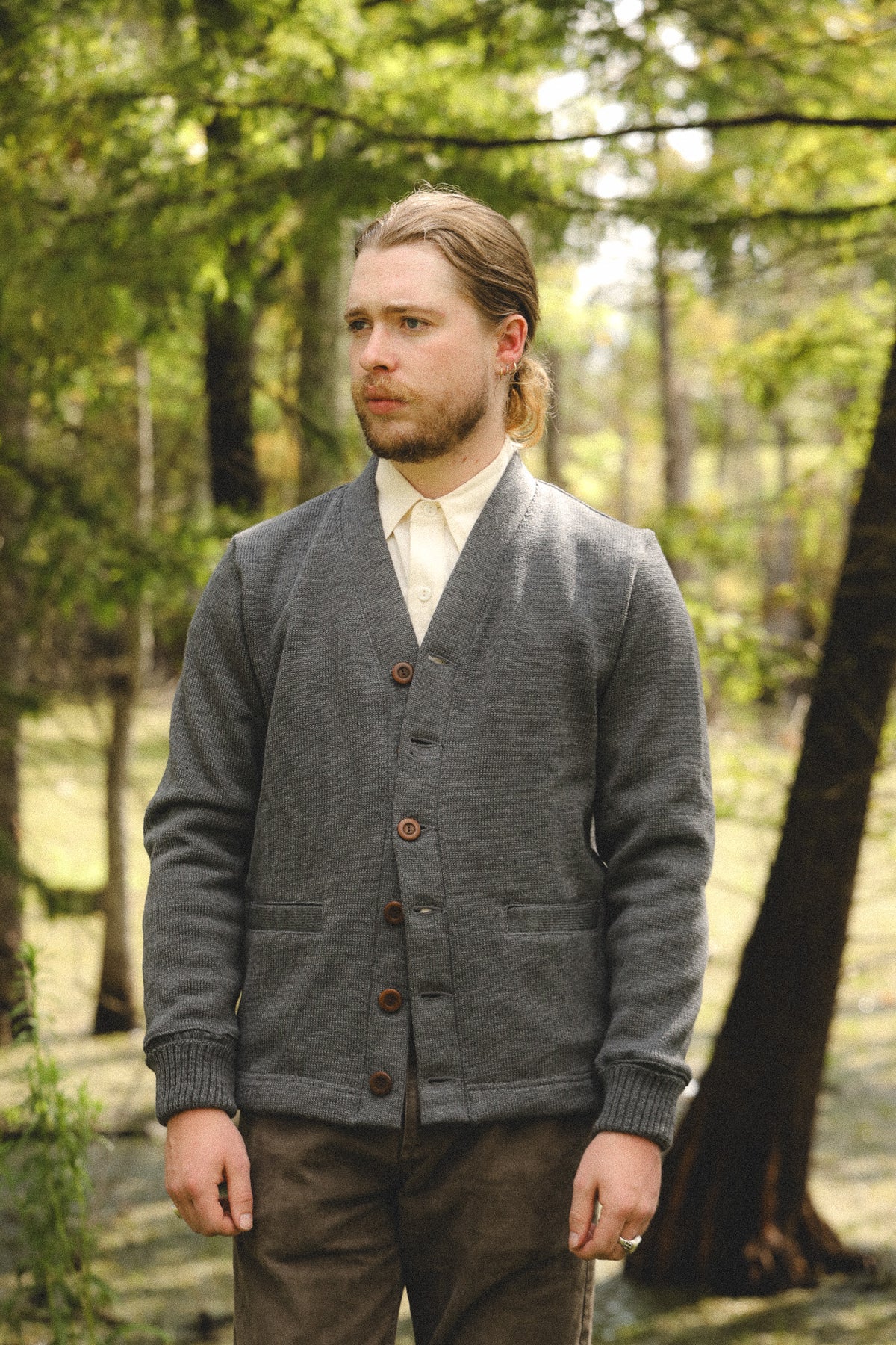 Dehen 1920 Classic Cardigan - Charcoal