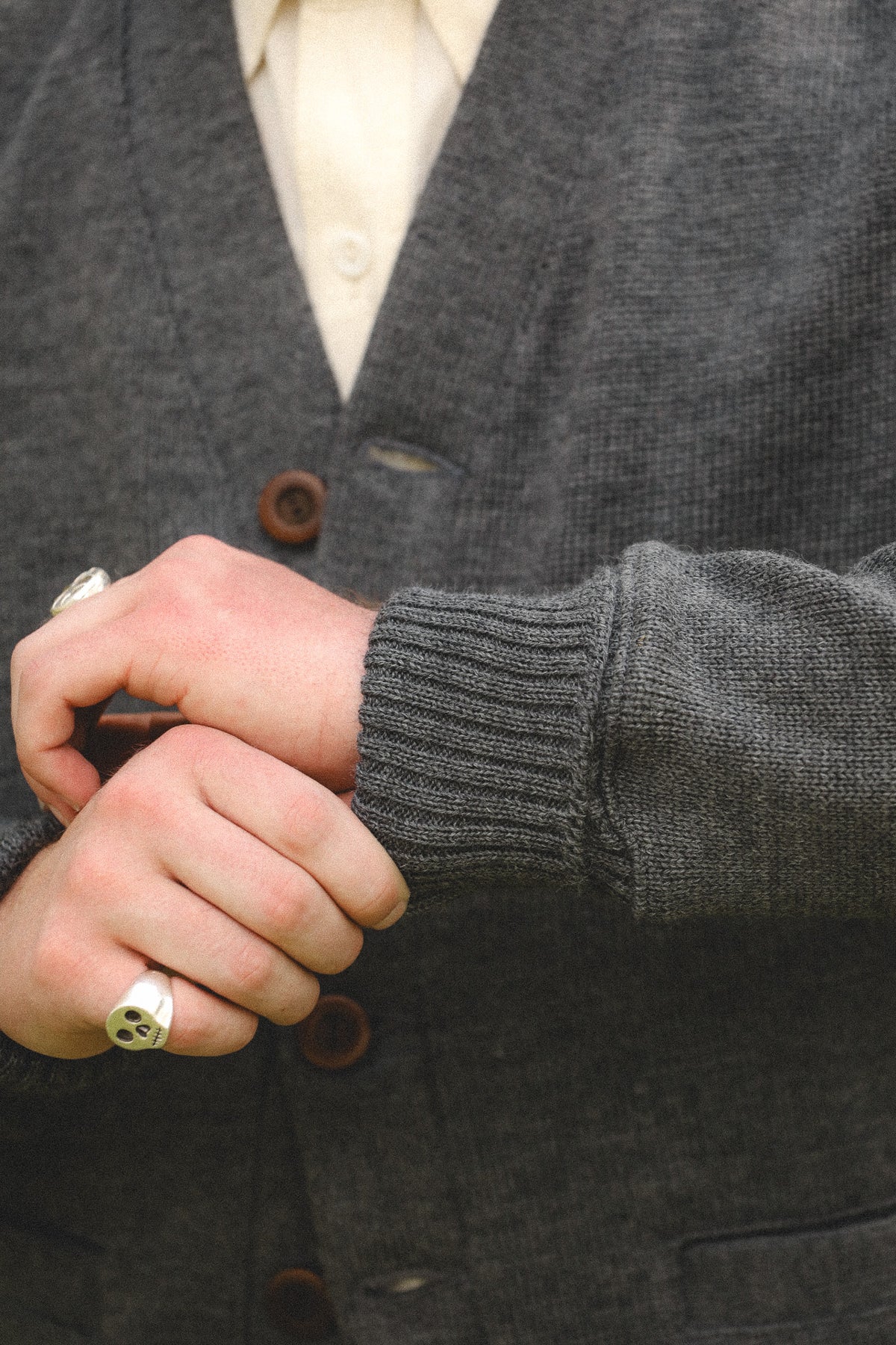 Dehen 1920 Classic Cardigan - Charcoal
