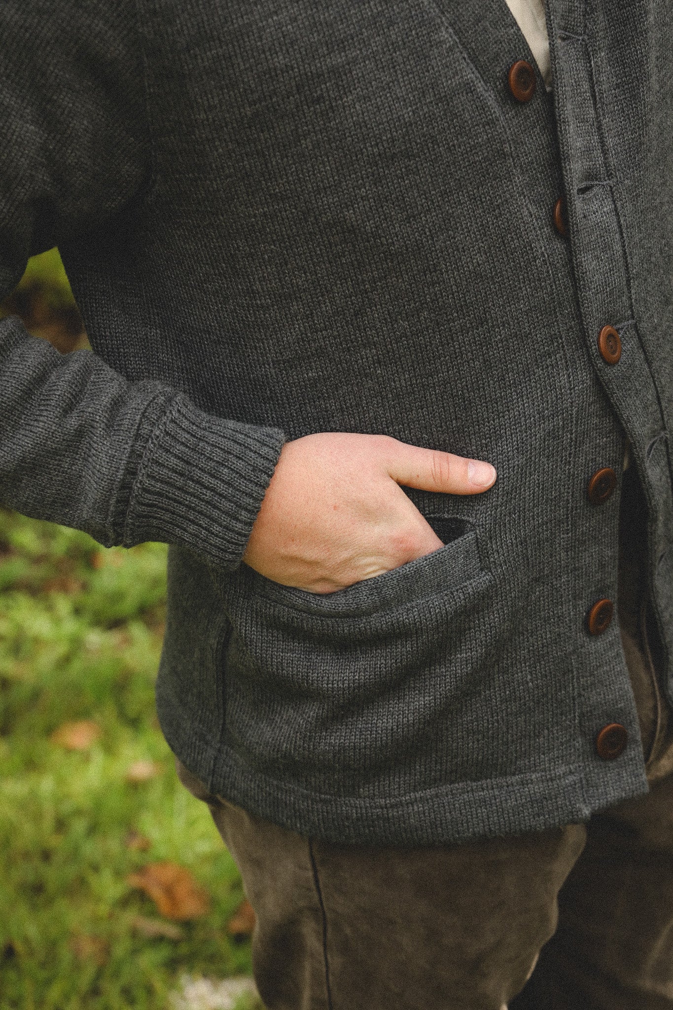 Dehen 1920 Classic Cardigan - Charcoal