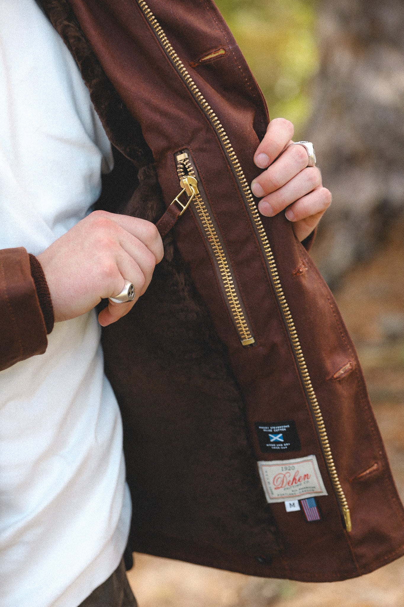 Dehen 1920 N-1 Deck Jacket Waxed Canvas- Fig / Brown