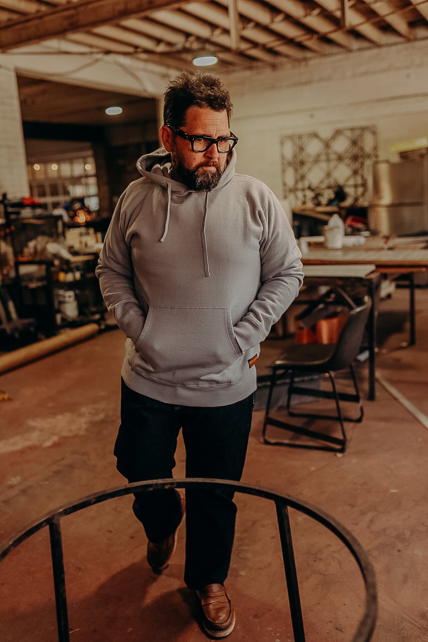 14oz Ultra Heavyweight Loopwheel Cotton Hoodie - GREY IHSW-49-GRY