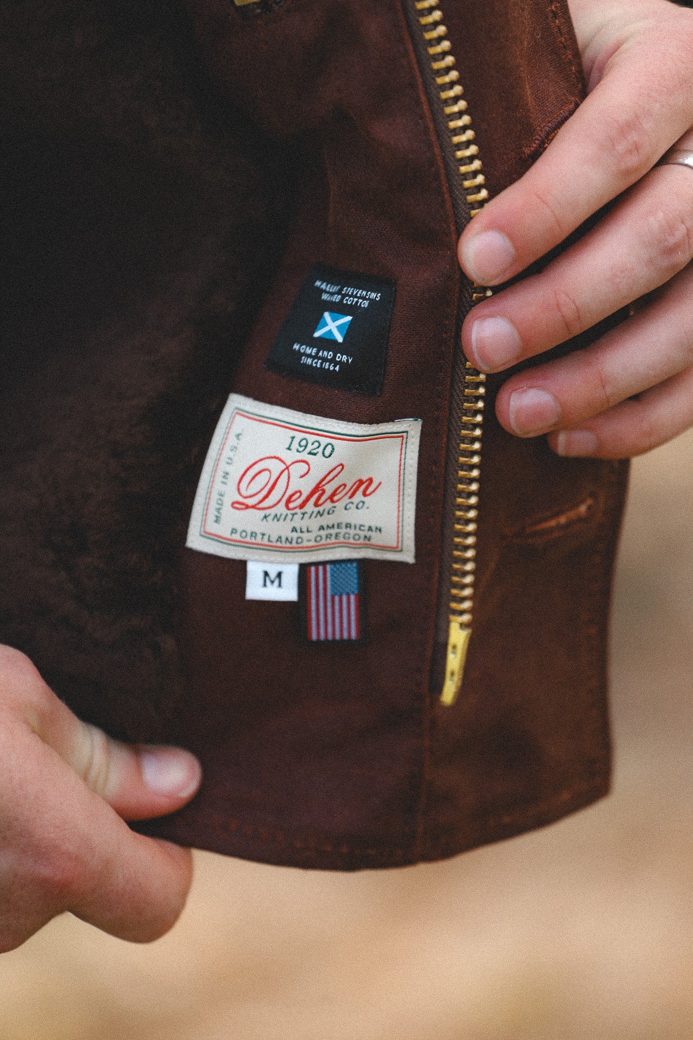 Dehen 1920 N-1 Deck Jacket Waxed Canvas- Fig / Brown