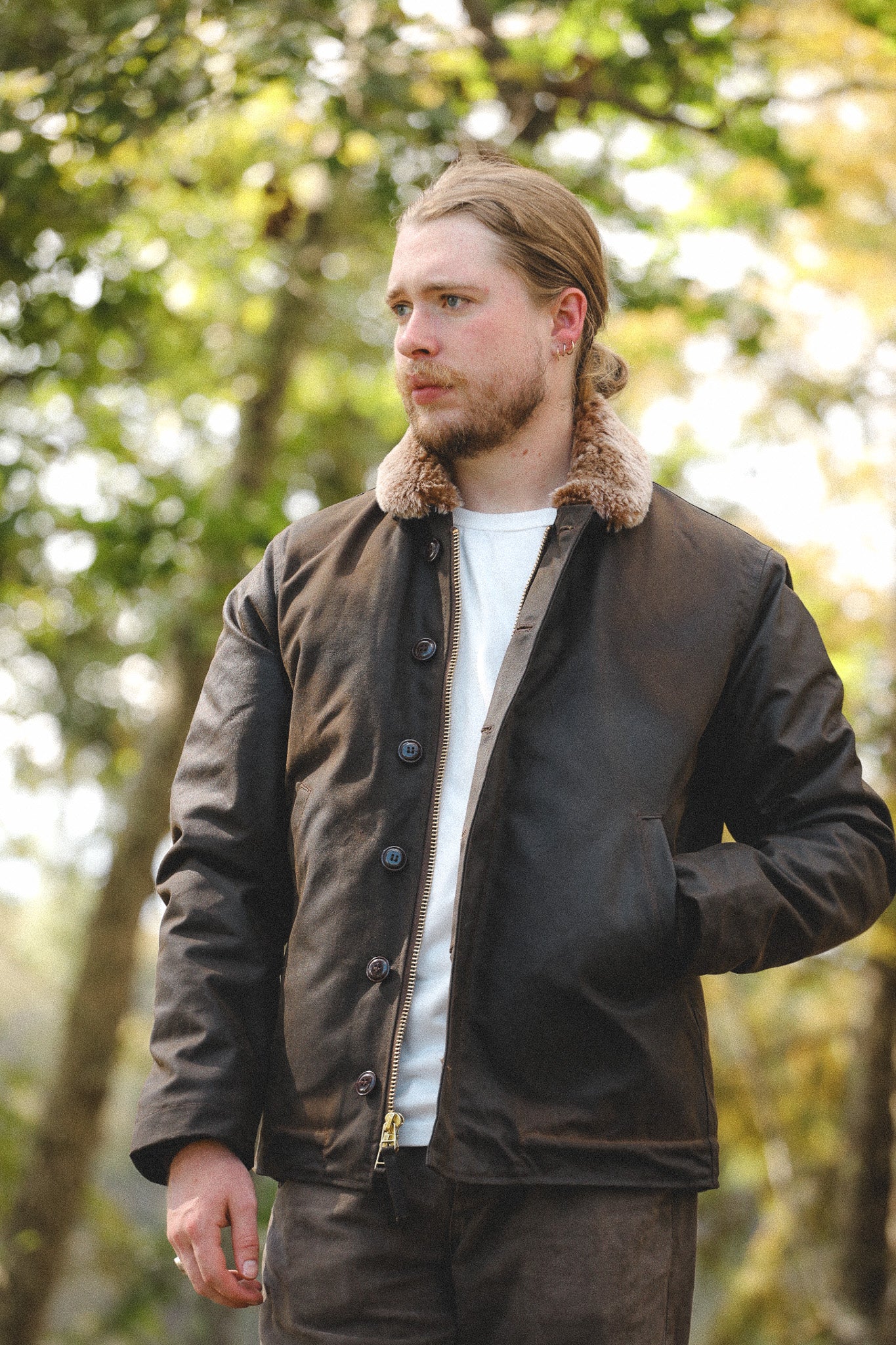 Dehen 1920 N-1 Deck Jacket Waxed Canvas- Fossil Brown/ Kodiak