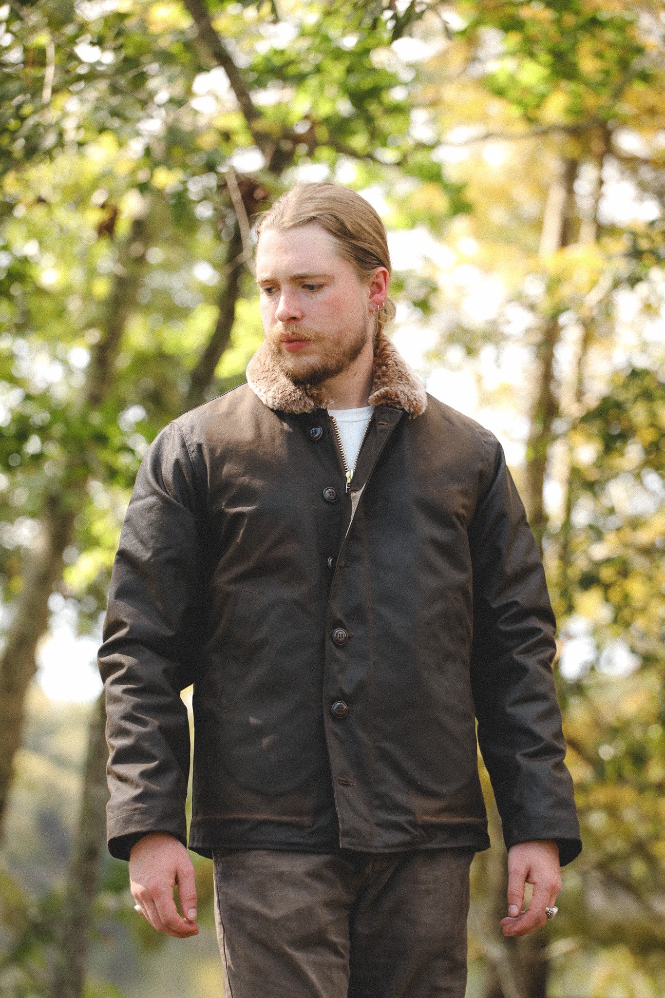 Dehen 1920 N-1 Deck Jacket Waxed Canvas- Fossil Brown/ Kodiak