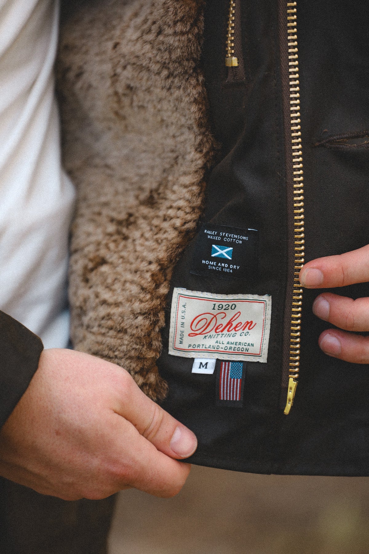 Dehen 1920 N-1 Deck Jacket Waxed Canvas- Fossil Brown/ Kodiak