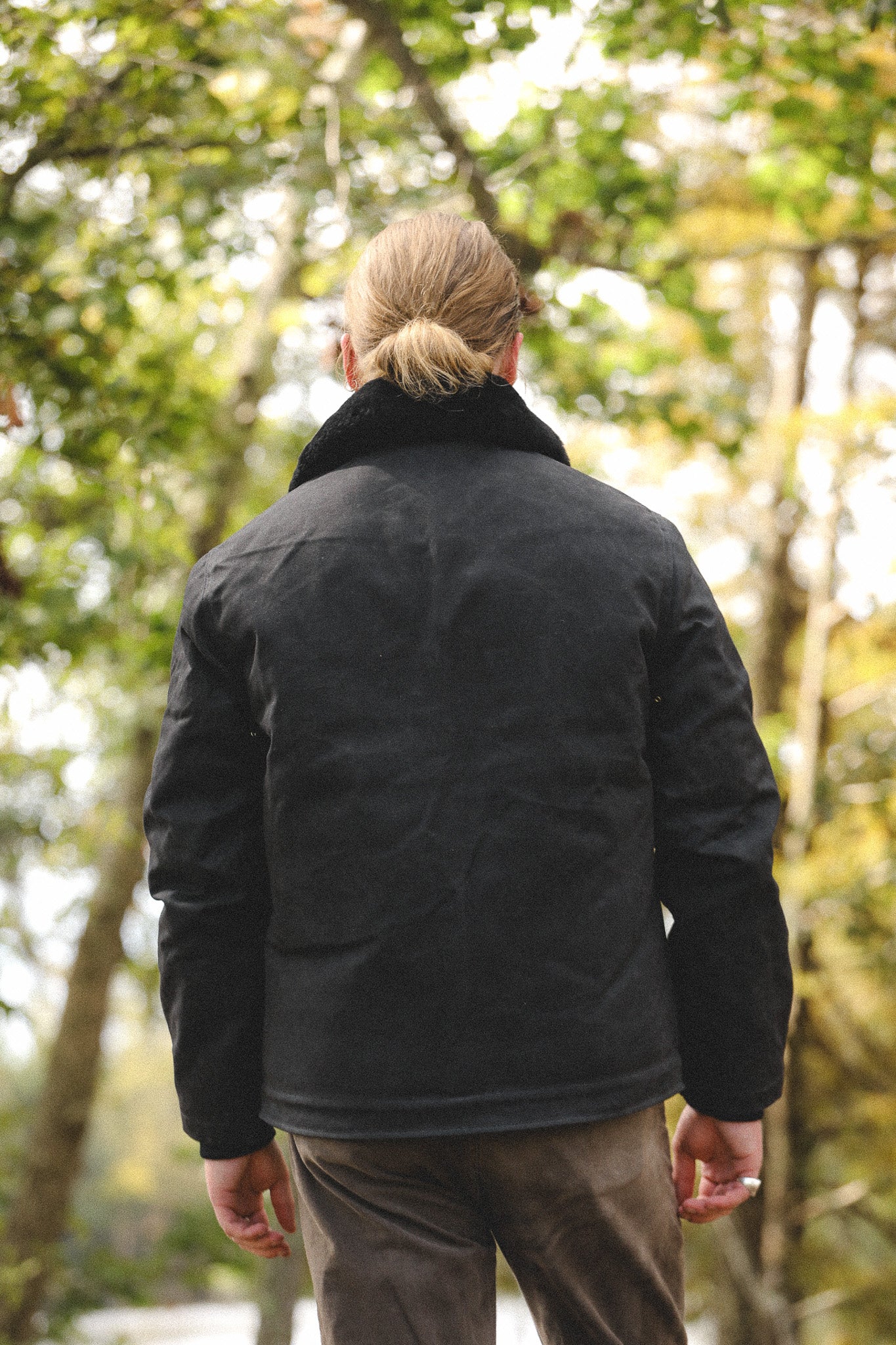 Dehen 1920 N-1 Deck Jacket Waxed Canvas- Black/Black