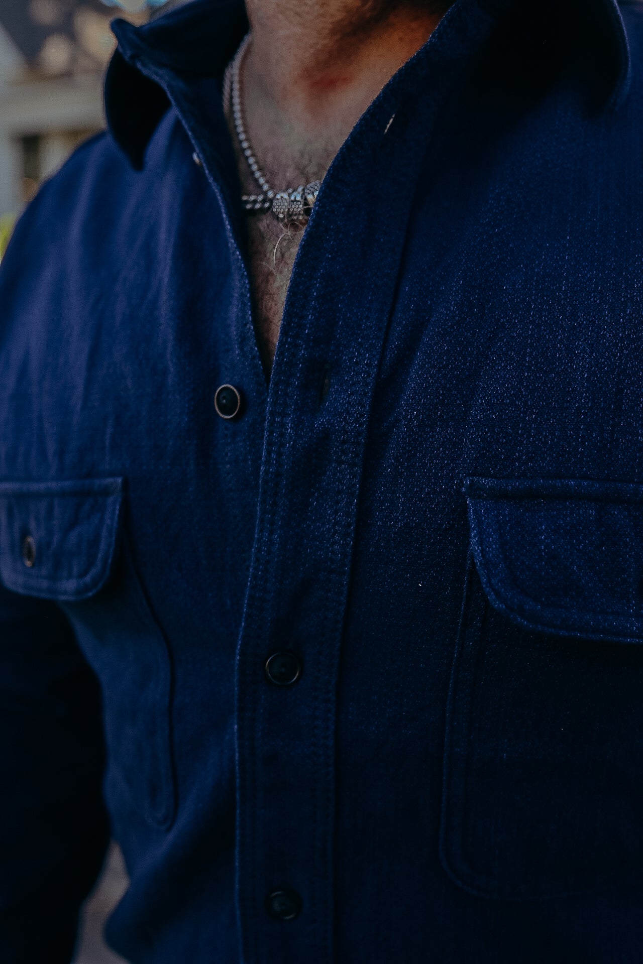 INDIGO SPOTTED WORK SHIRT (SAK24-01 ) – Iron Shop Provisions