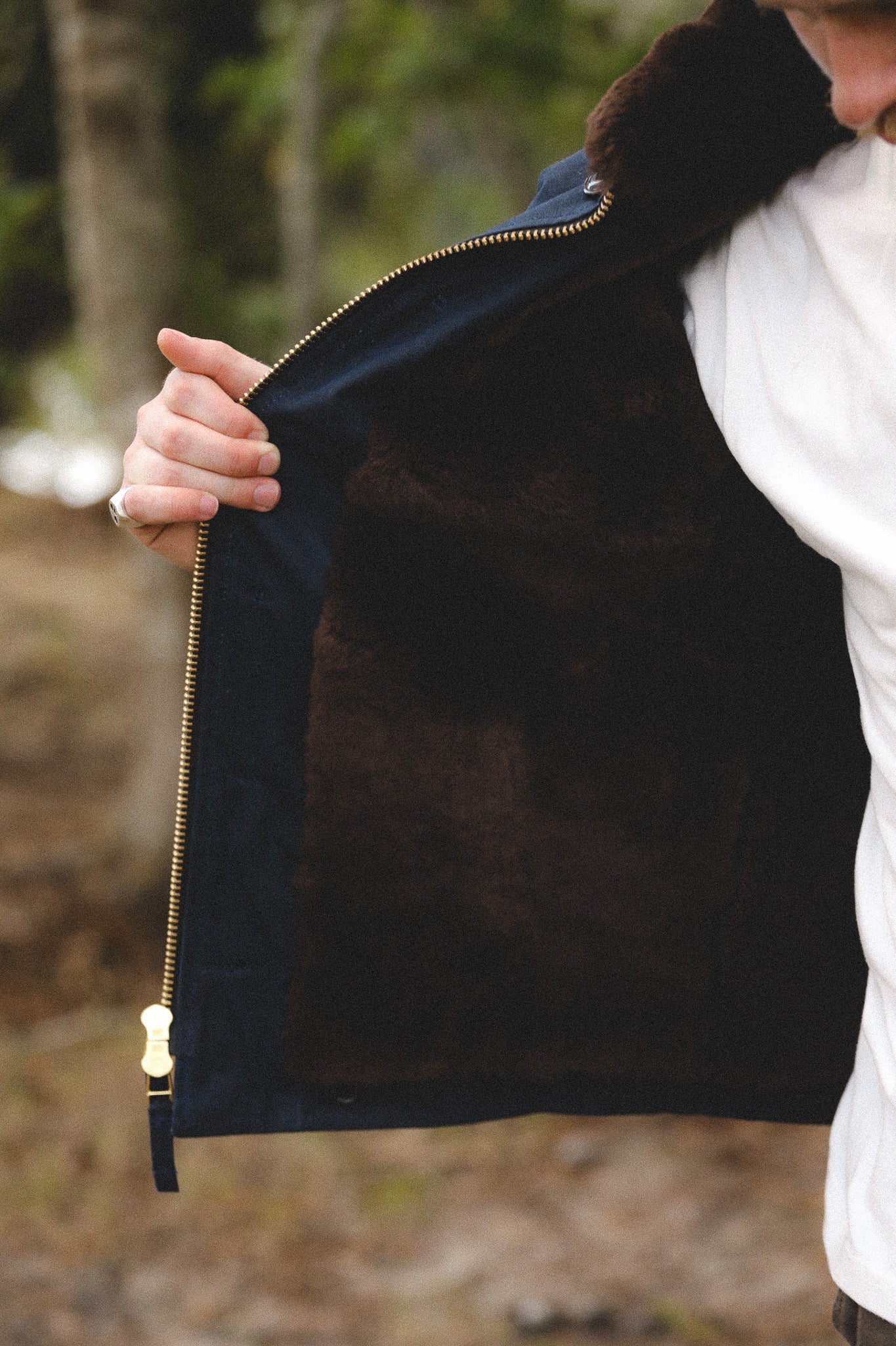 Dehen 1920 Varsity Jacket- Black Wool / Black Leather