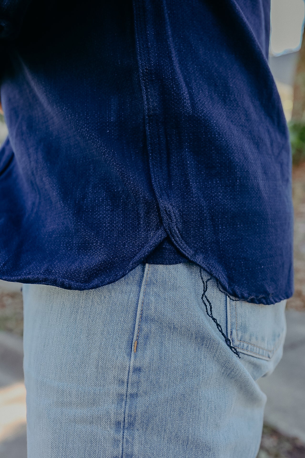 INDIGO SPOTTED WORK SHIRT (SAK24-01 )
