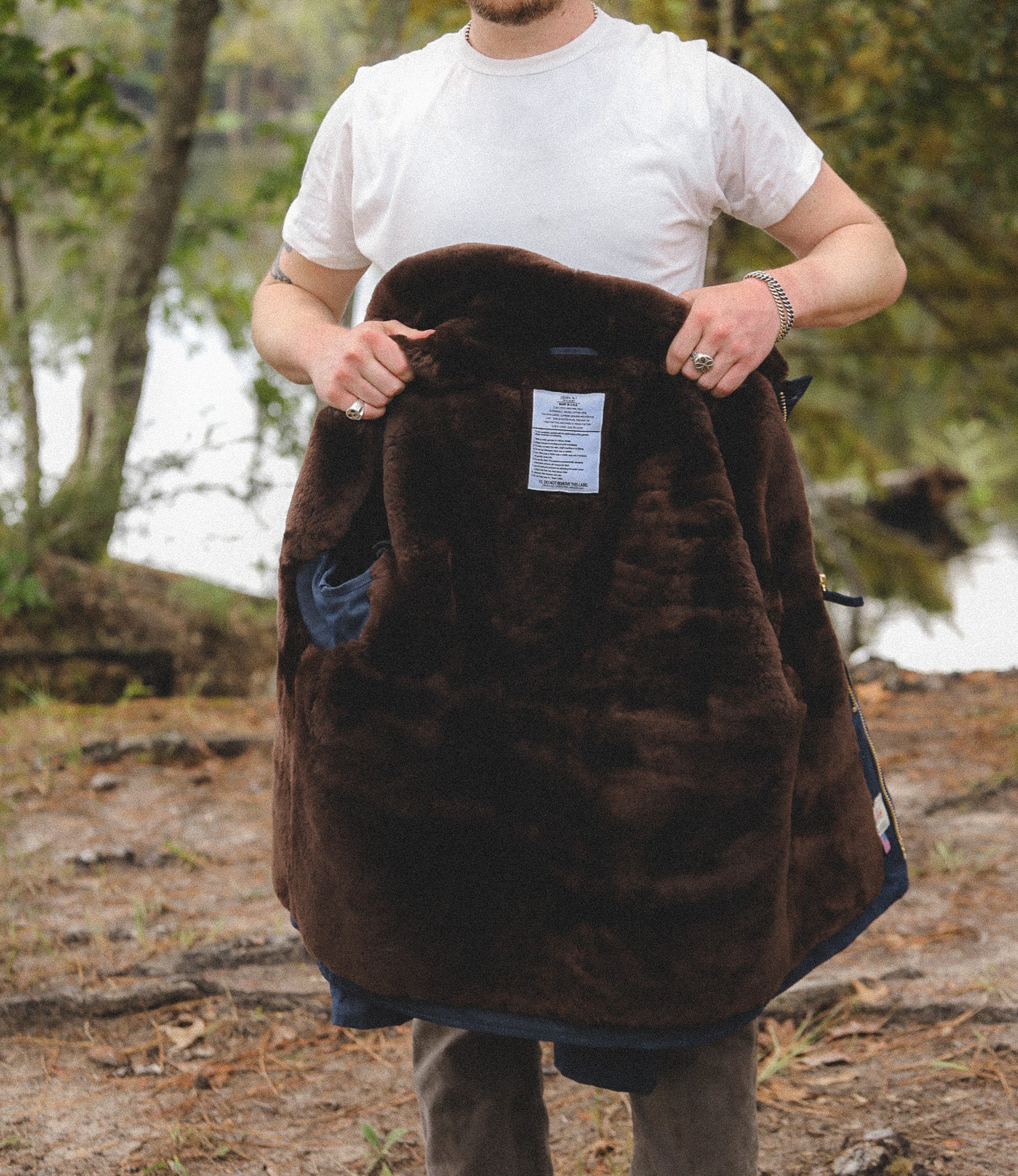 Dehen 1920 N-1 Deck Jacket Waxed Canvas- Navy/Brown