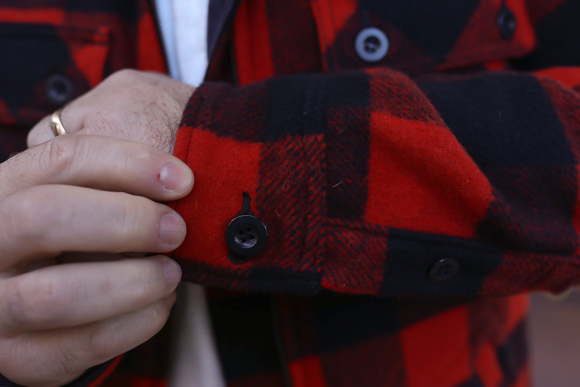 Wool Buffalo Check Bush Jacket - Red IHW-20-RED – Iron Shop Provisions
