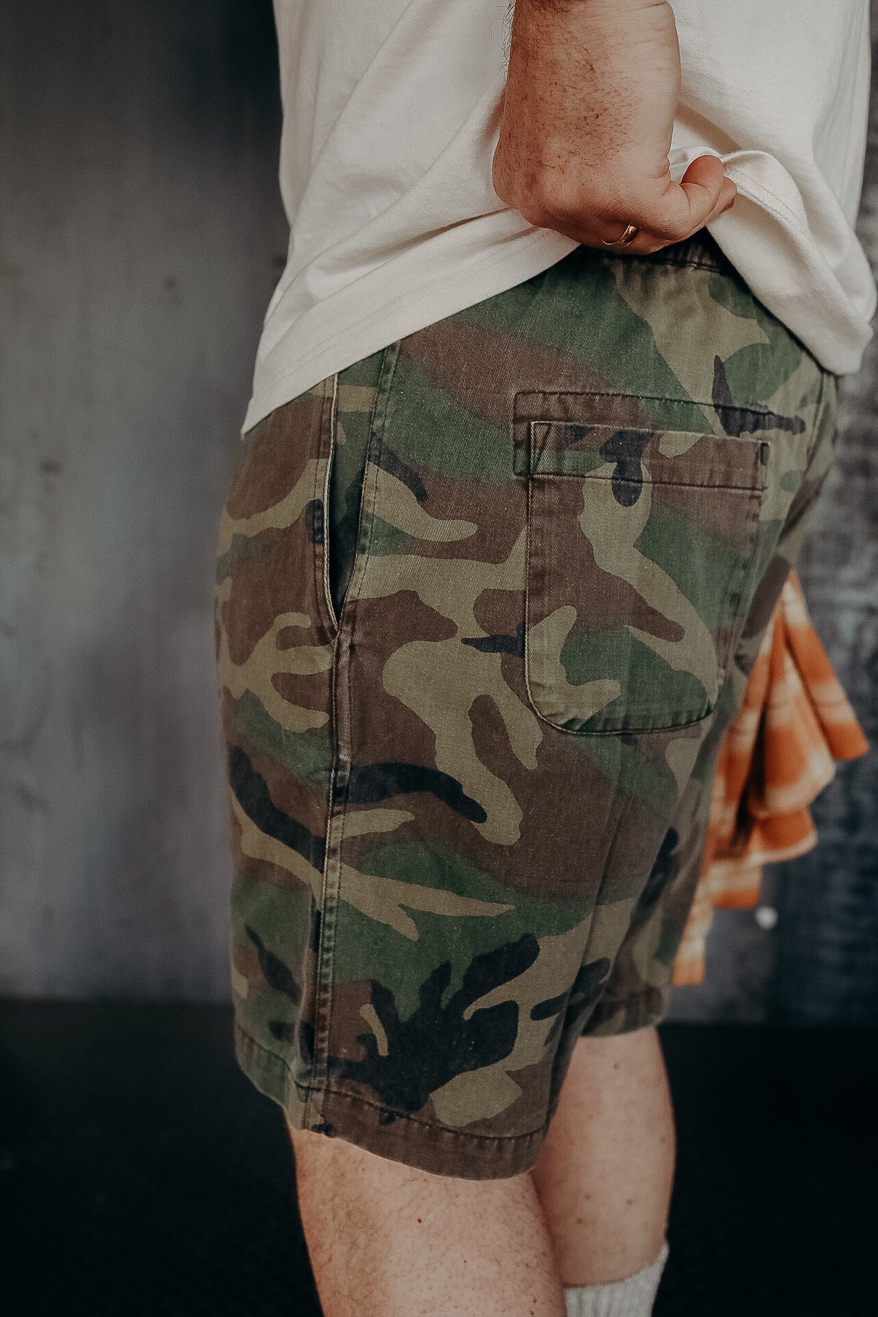 Drawstring Shorts- Camo Twill