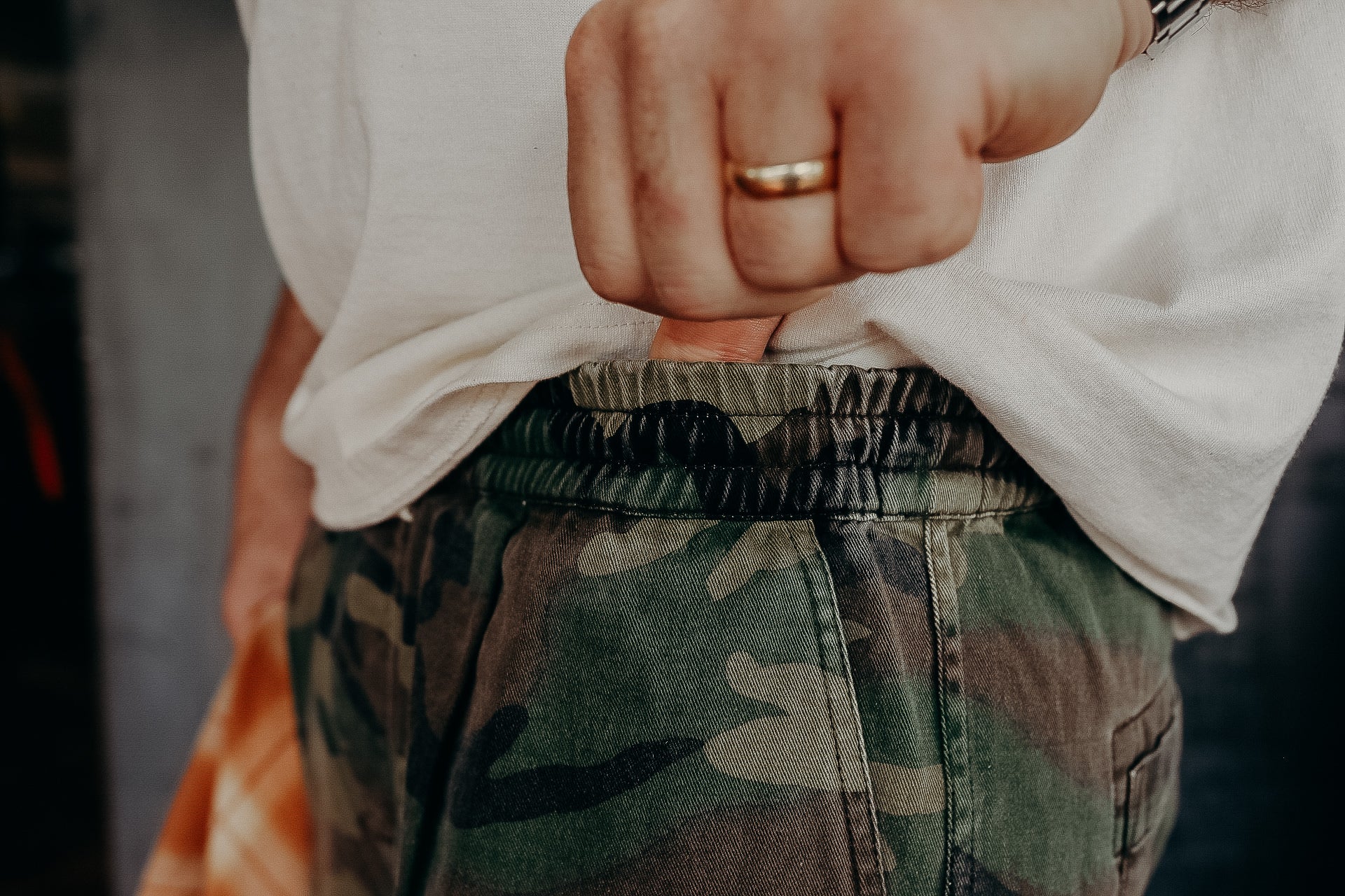 Drawstring Shorts- Camo Twill