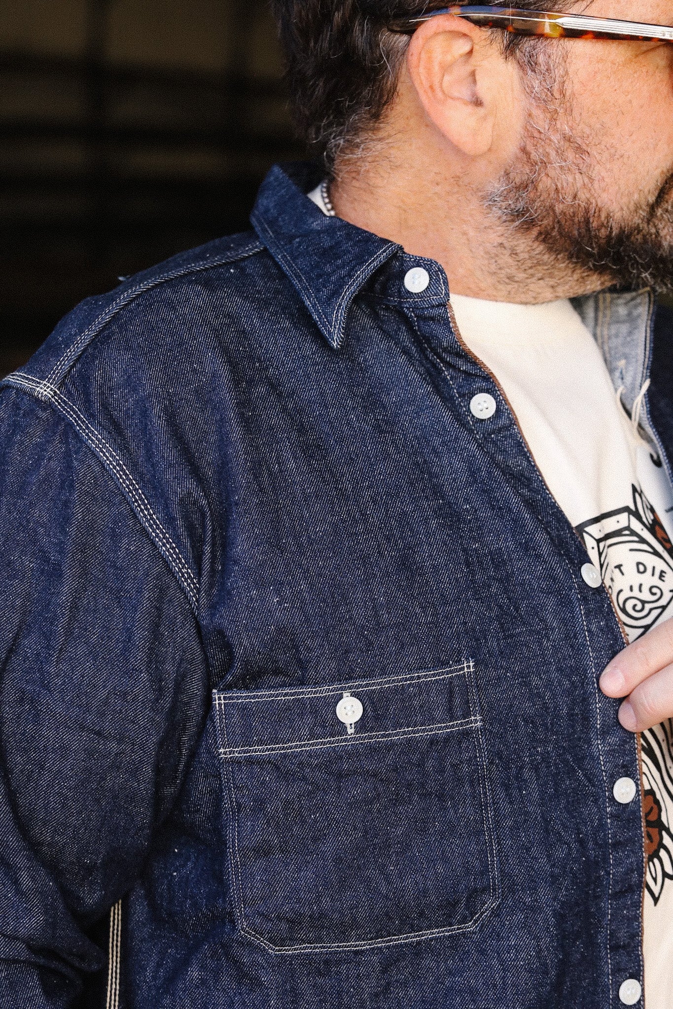 Samurai Cotton Denim Work Shirt- Indigo (SJWS-SC02) – Iron Shop
