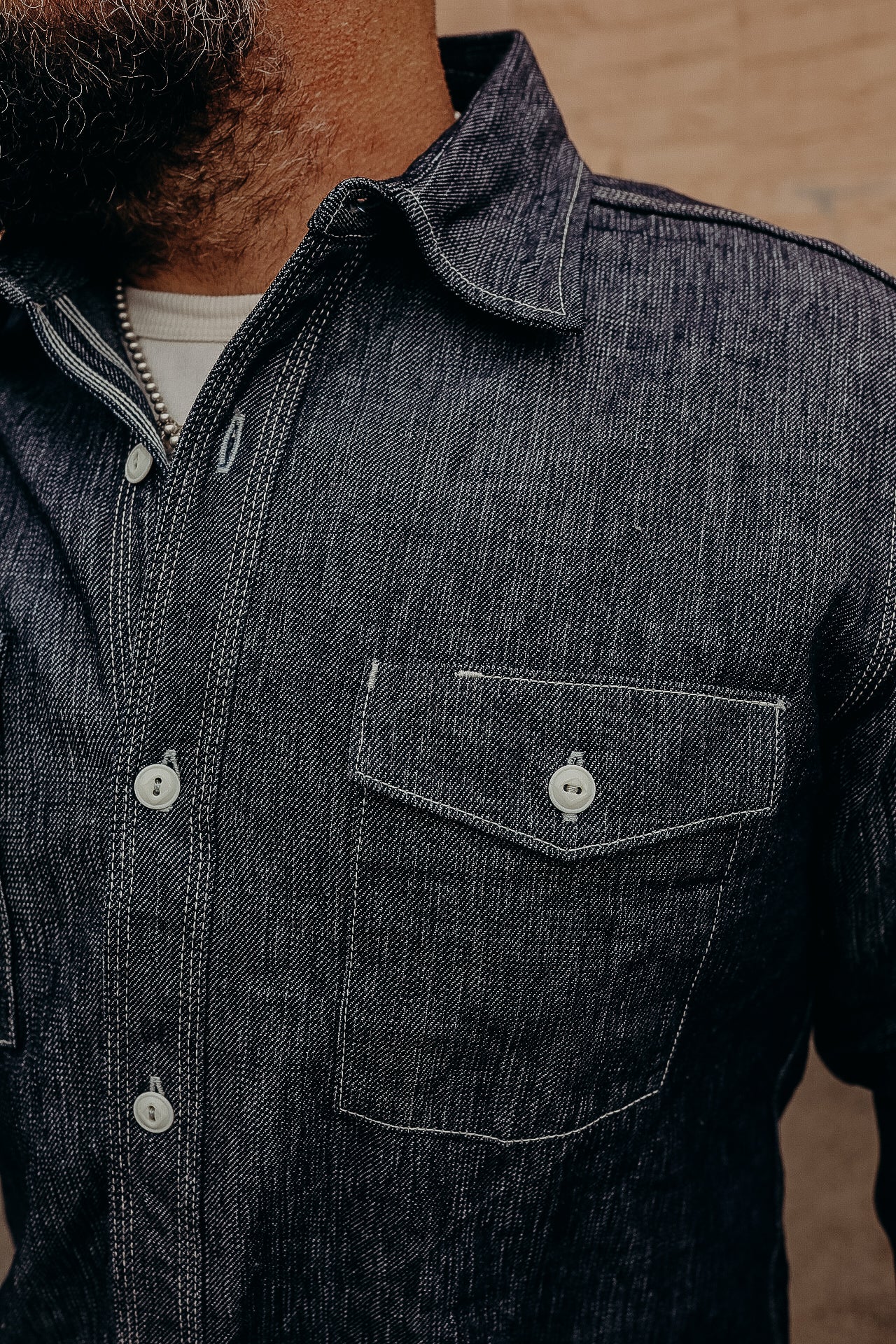 11.4oz INDIGO DOUBLE WEAVE SHIRT