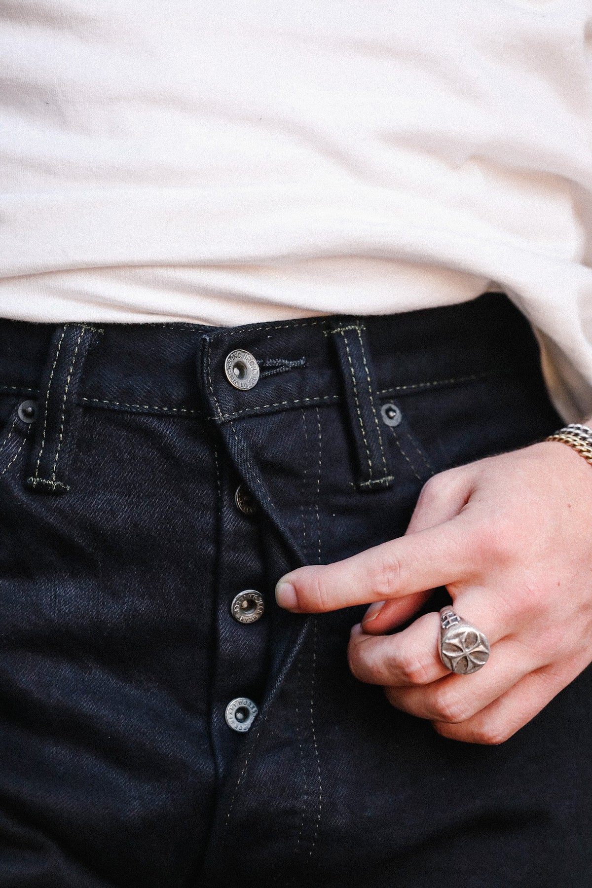 IH-1955S-142od Iron Heart 14oz Selvedge Denim "1955" Vintage Tapered Cut Jeans - Indigo Overdyed Black
