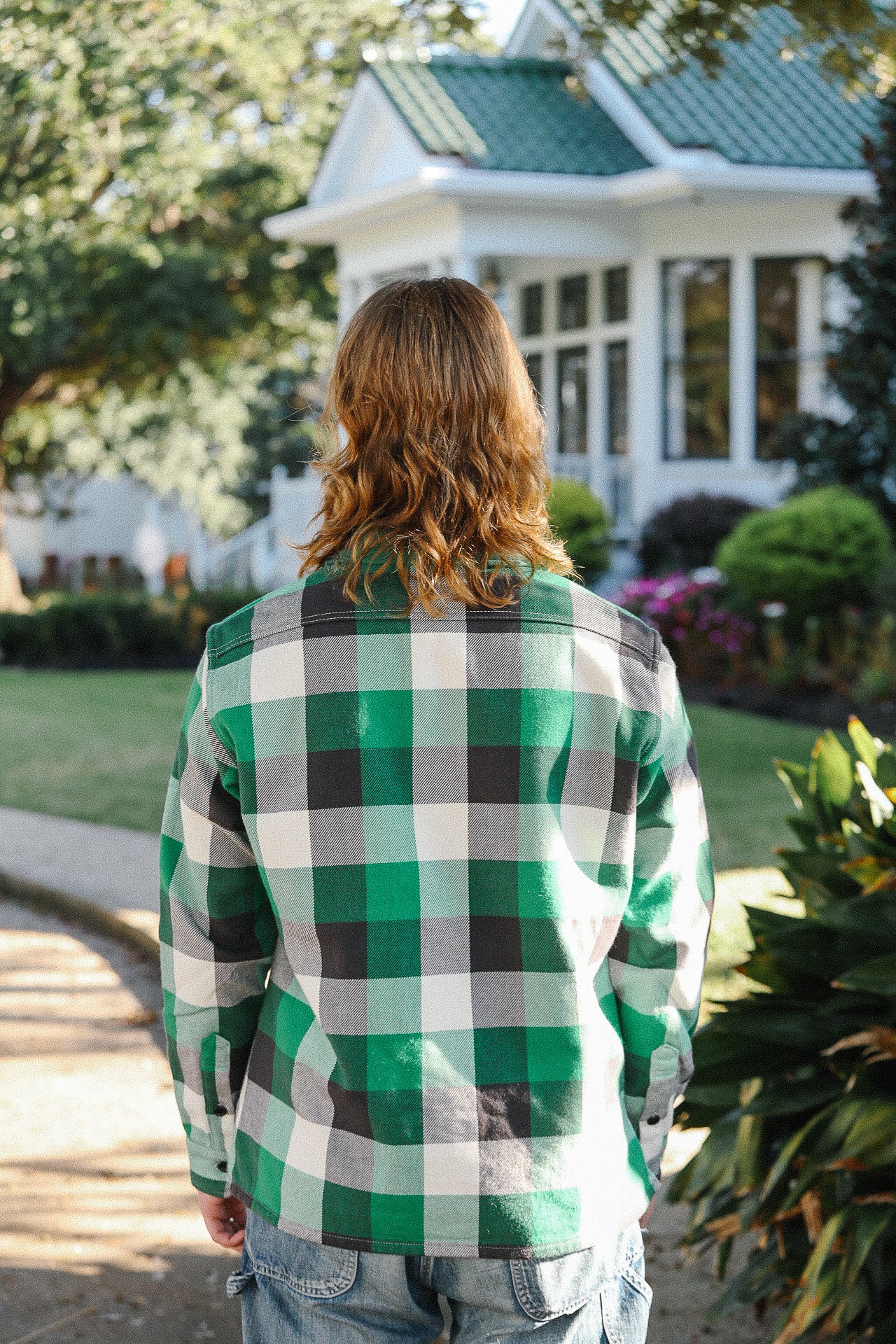 Ultra Heavy Flannel Vintage Check Work Overshirt - Green IHSH-428-GRN