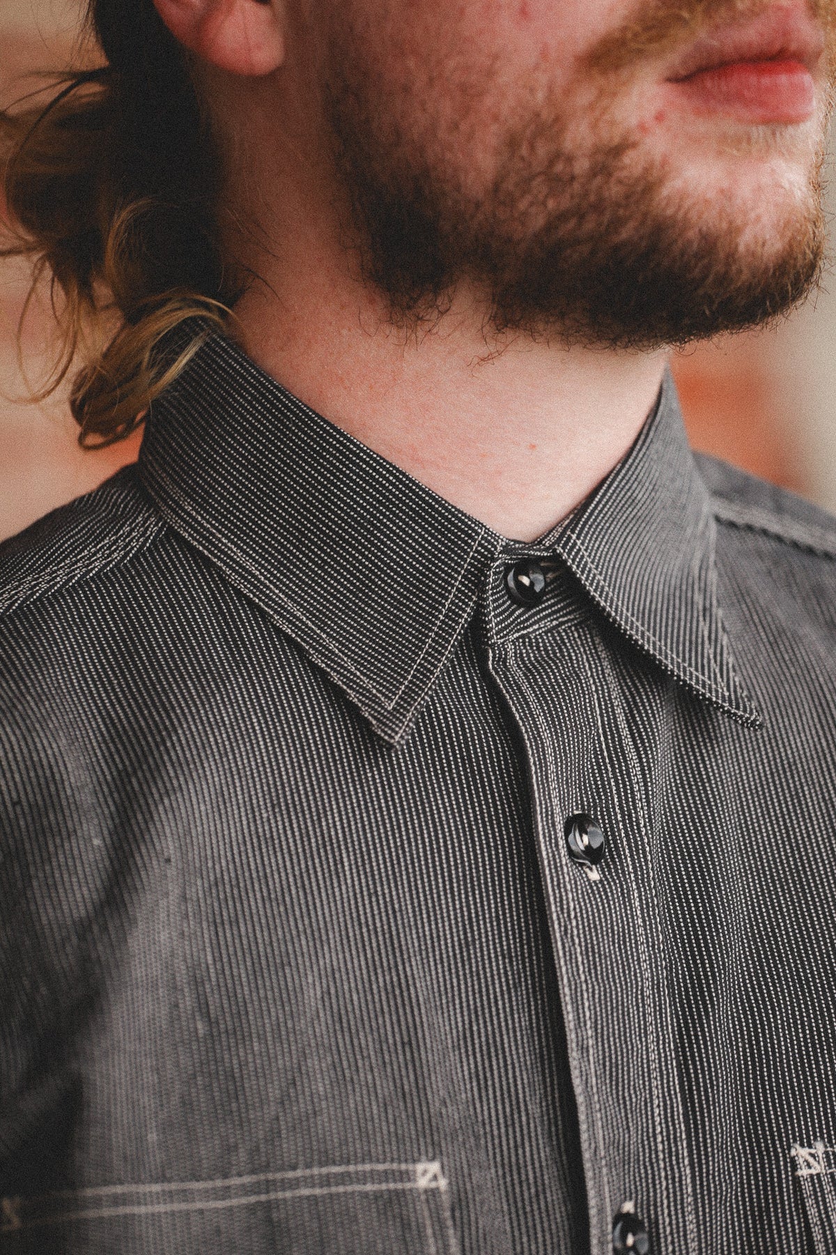 SC25511 Sugar Cane Jean Cord Work Shirt- Black