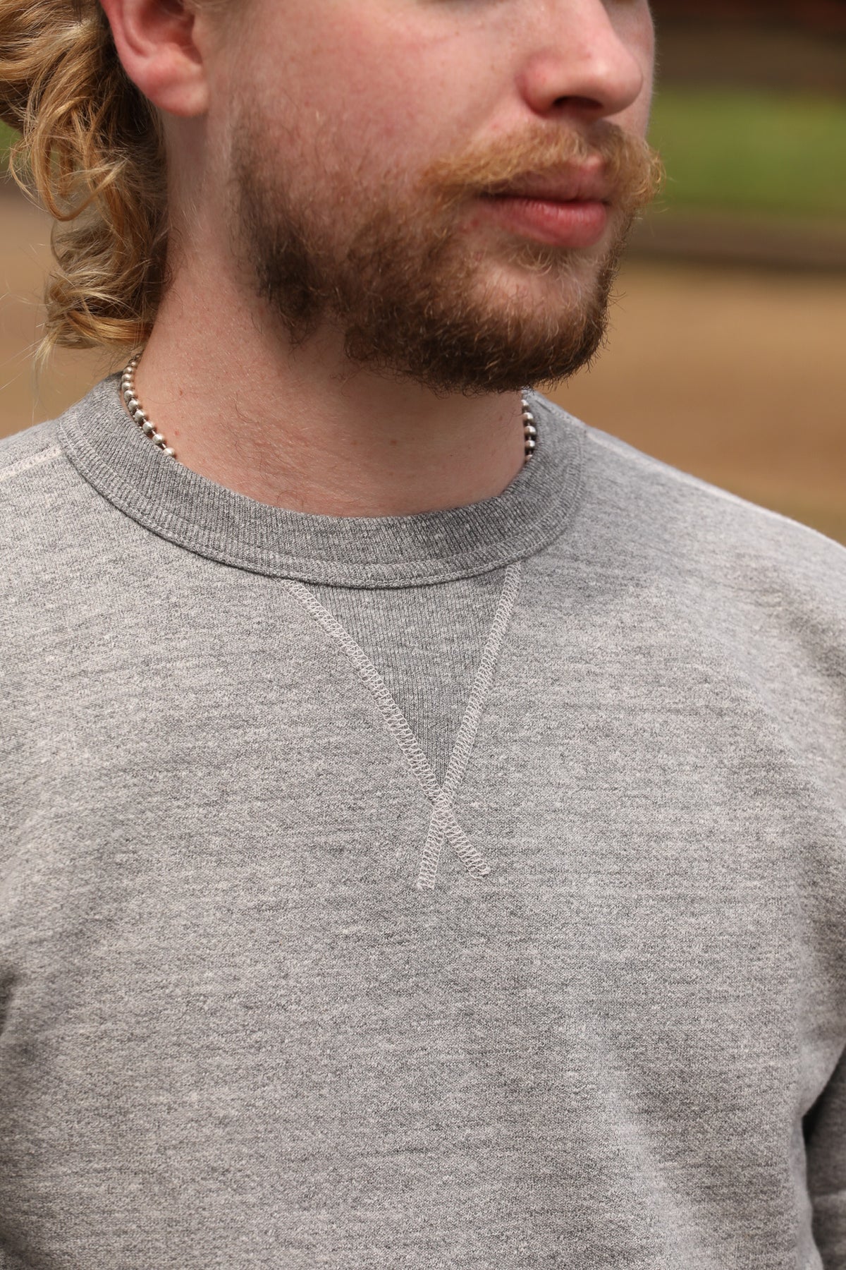 BR65622 Buzz Rickson Set-In Crew Neck Sweatshirt- Grey
