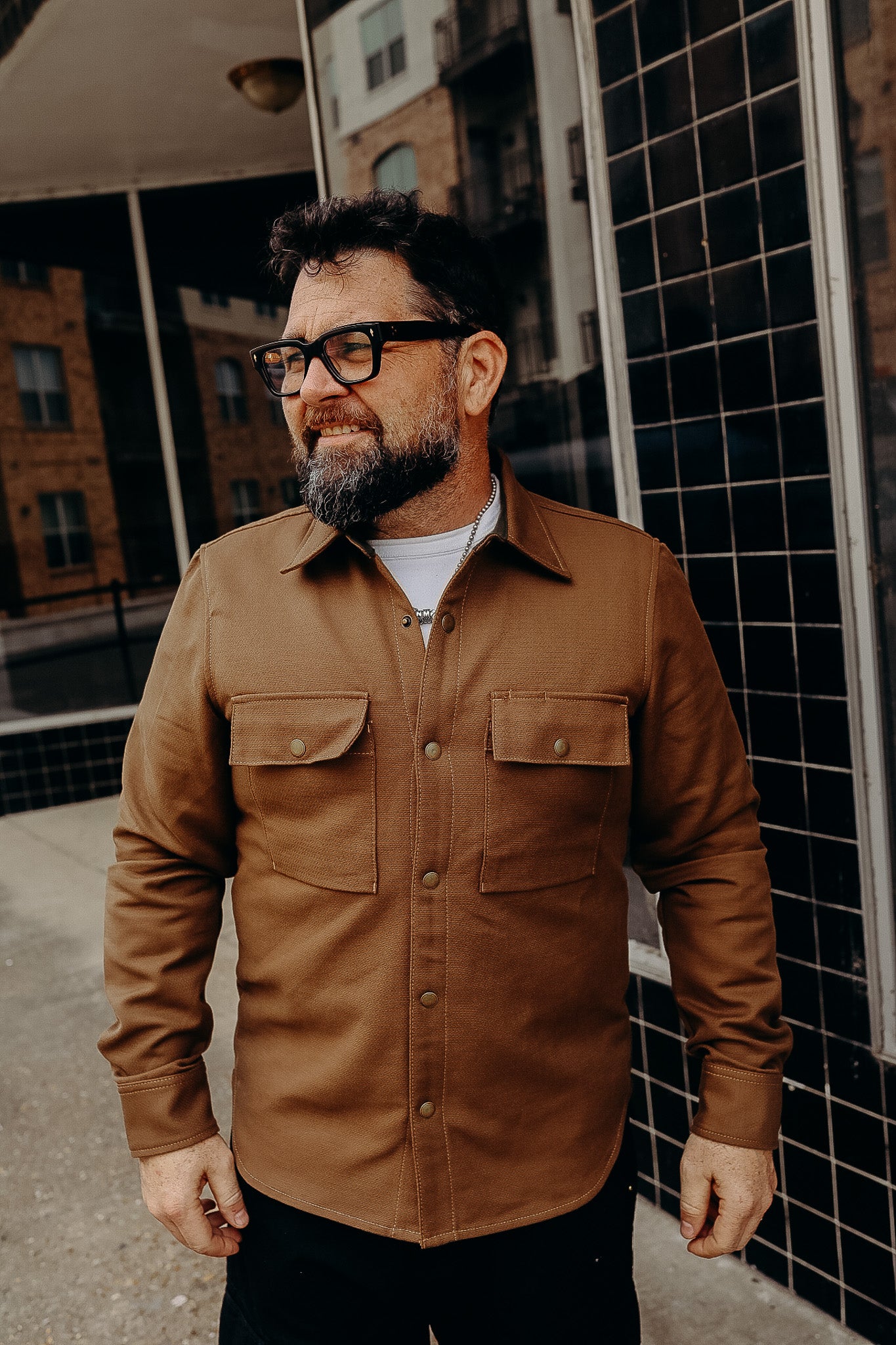 Oxford Overshirt- Brushed Brown