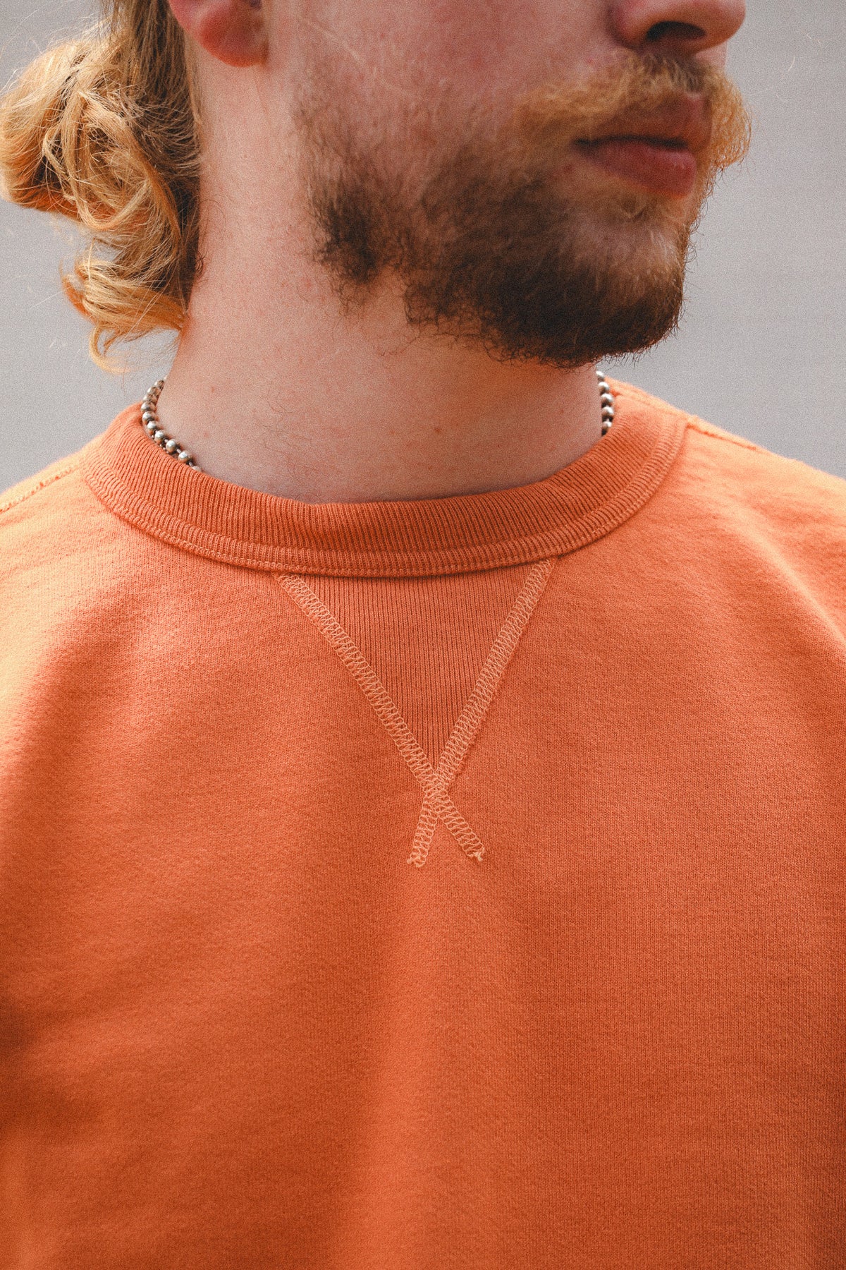 BR65622 Buzz Rickson Set-In Crew Neck Sweatshirt- Orange