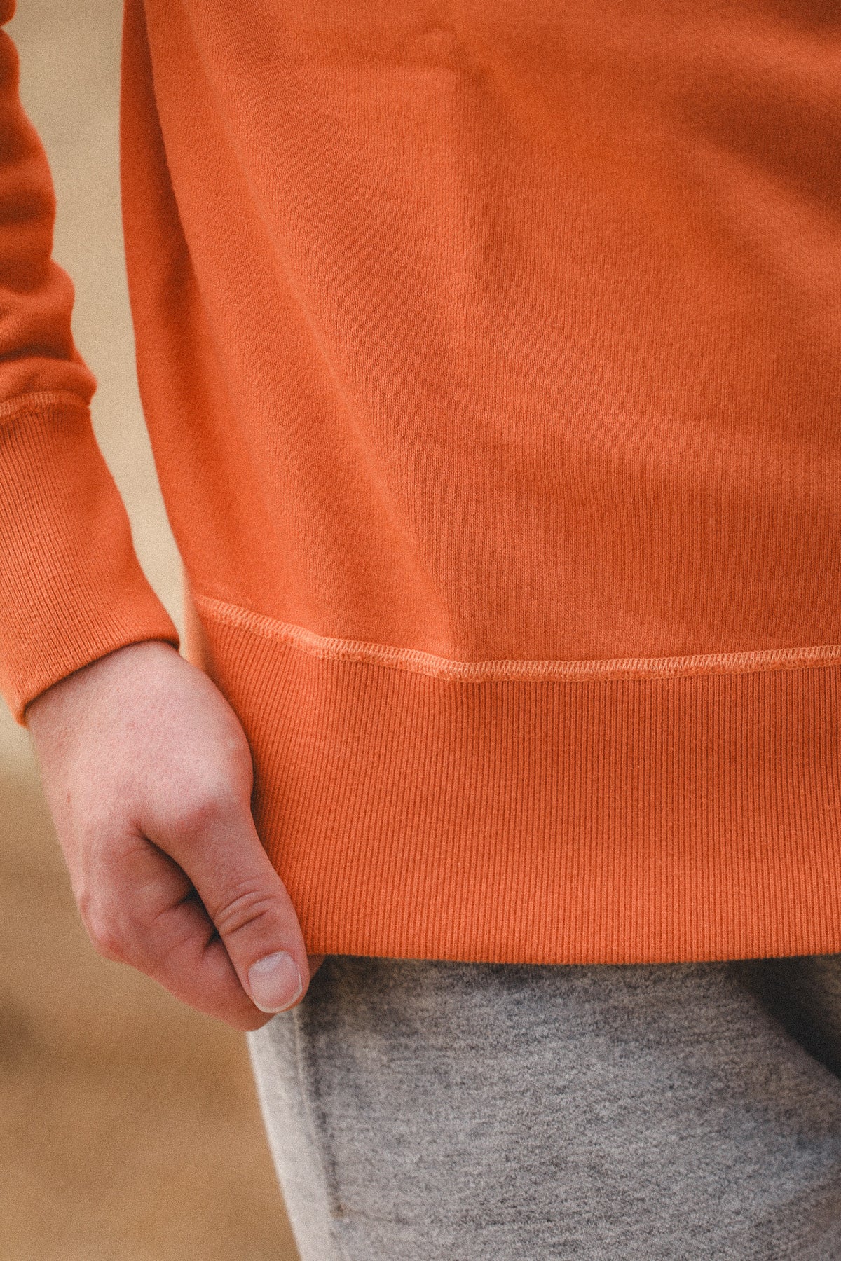 BR65622 Buzz Rickson Set-In Crew Neck Sweatshirt- Orange