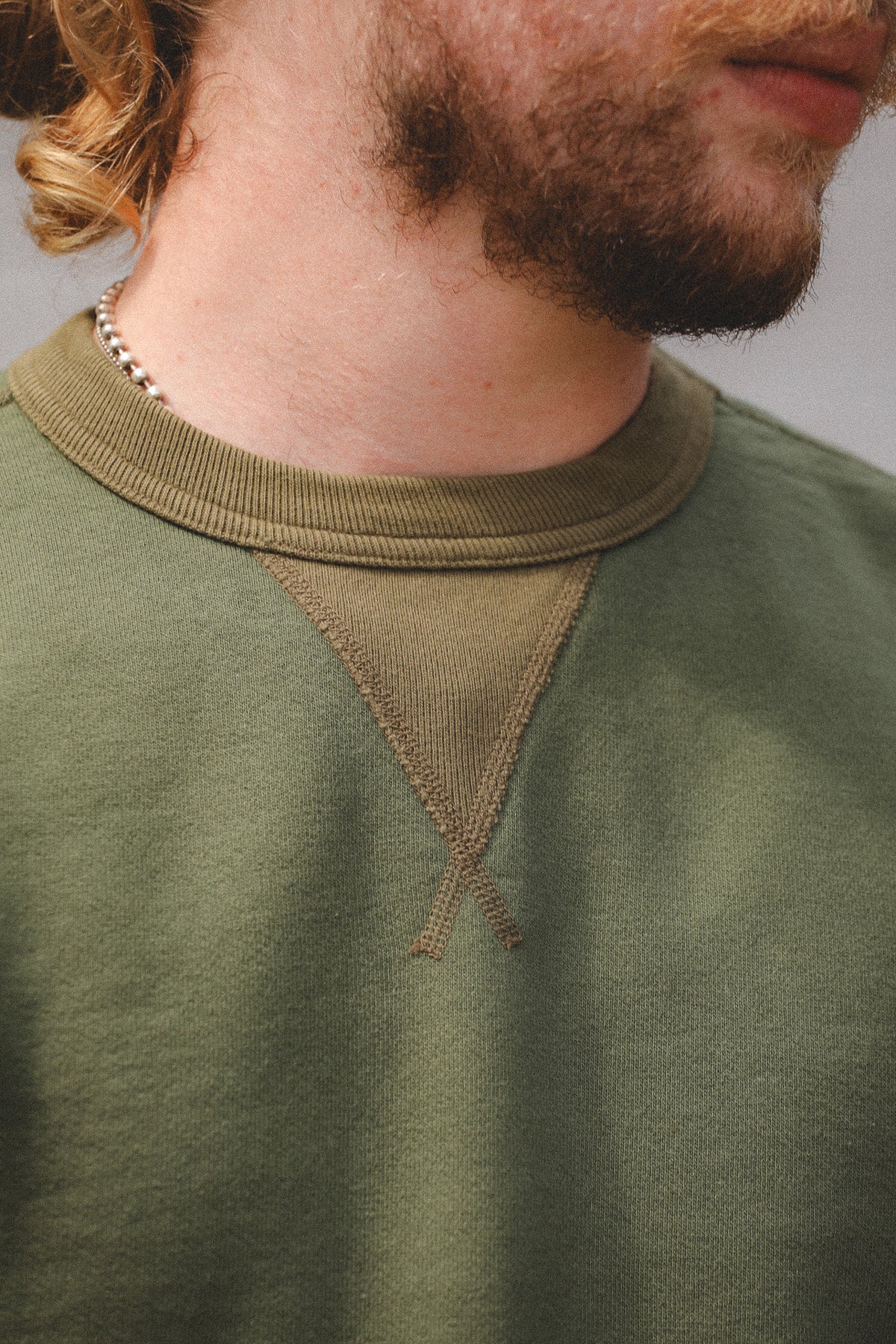 BR65622 Buzz Rickson Set-In Crew Neck Sweatshirt- Olive