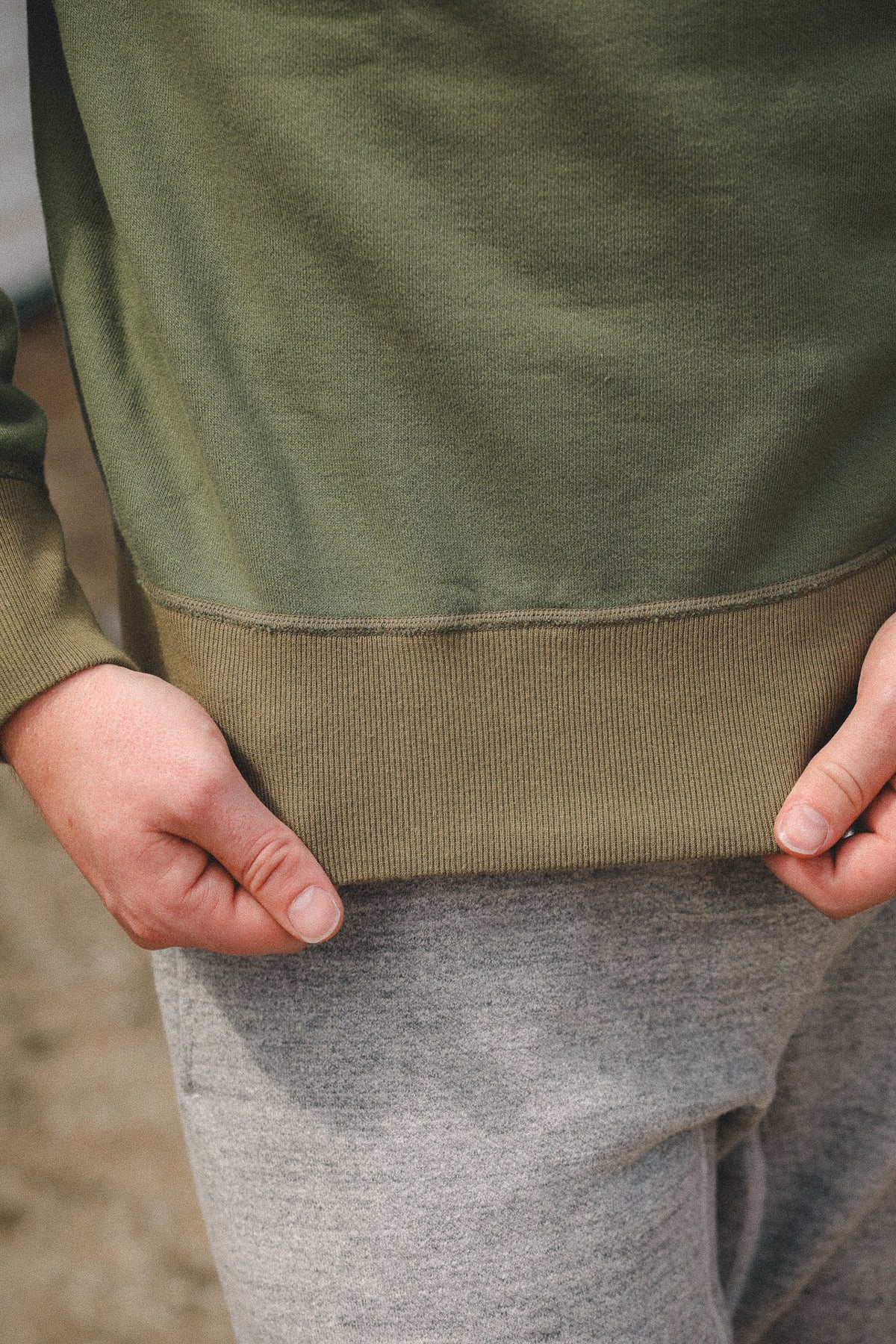 BR65622 Buzz Rickson Set-In Crew Neck Sweatshirt- Olive