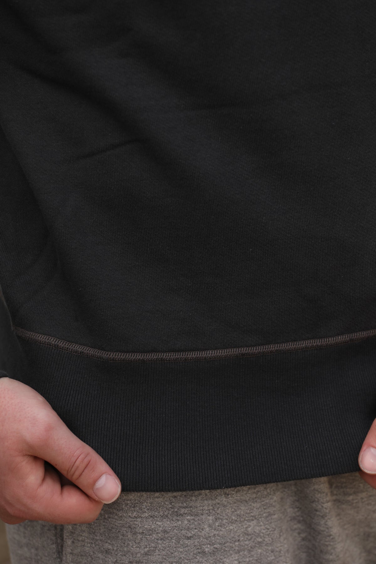 BR65622 Buzz Rickson Set-In Crew Neck Sweatshirt- Black