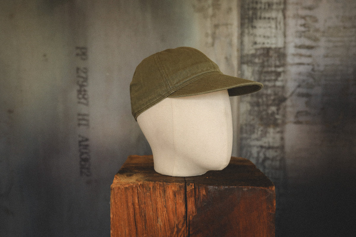 BR02536 Buzz Rickson Type A-3 Herringbone Mechanic Cap- Olive
