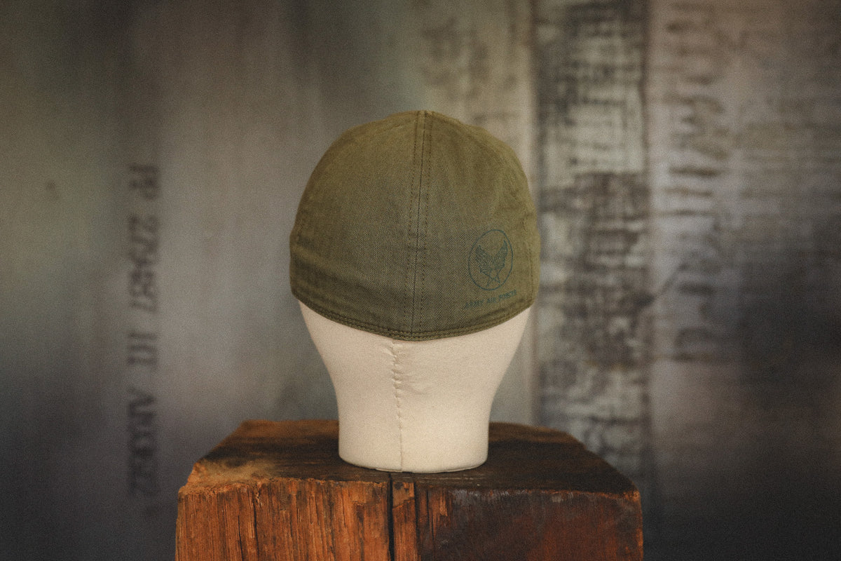 BR02536 Buzz Rickson Type A-3 Herringbone Mechanic Cap- Olive