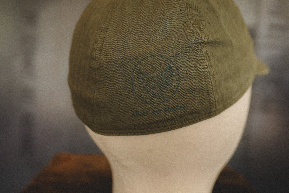 BR02536 Buzz Rickson Type A-3 Herringbone Mechanic Cap- Olive