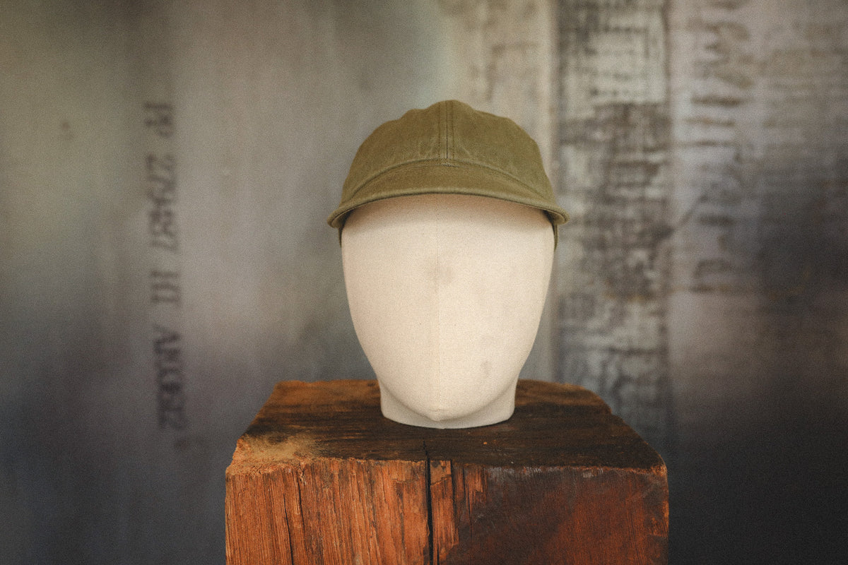 BR02536 Buzz Rickson Type A-3 Herringbone Mechanic Cap- Olive