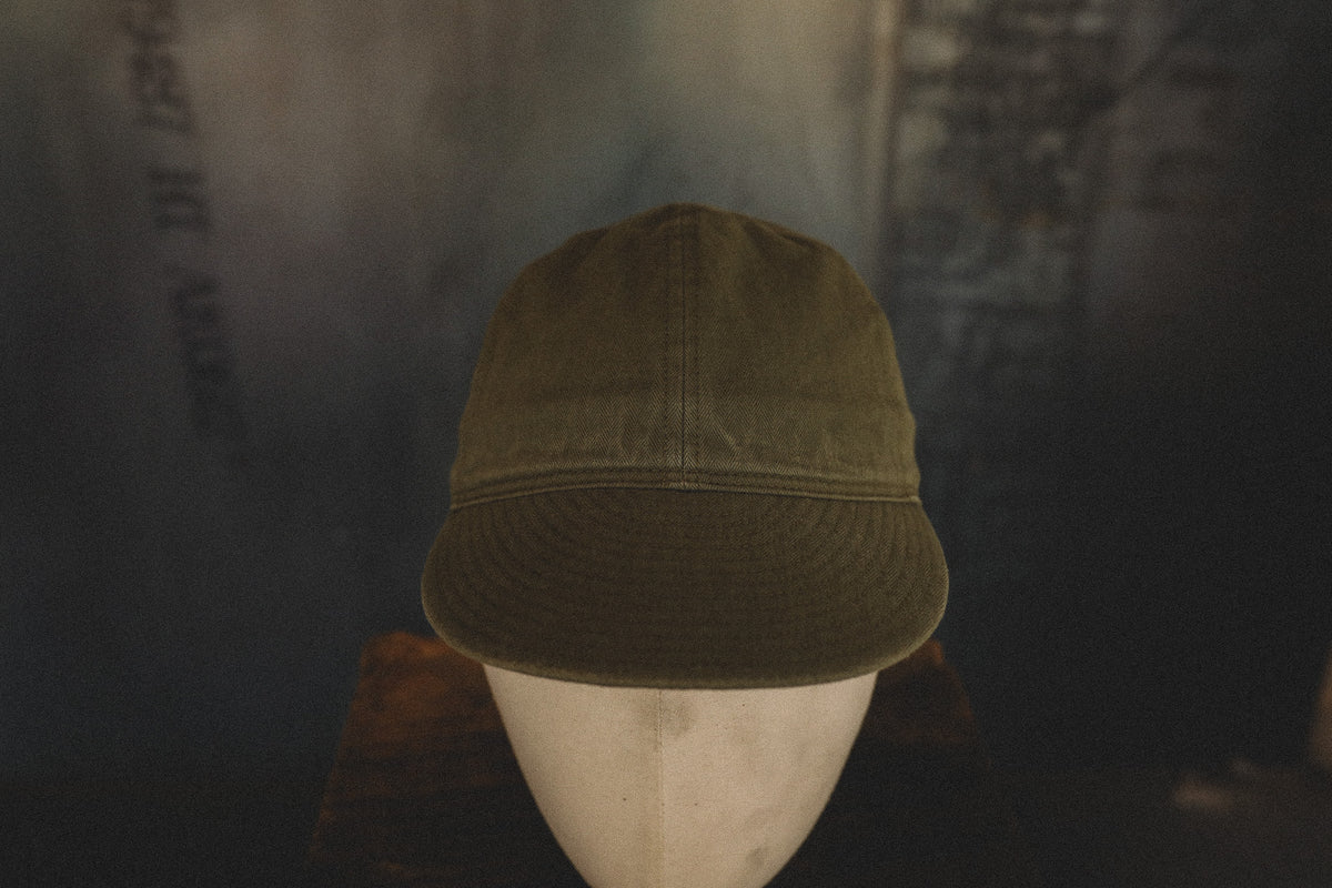 BR02536 Buzz Rickson Type A-3 Herringbone Mechanic Cap- Olive