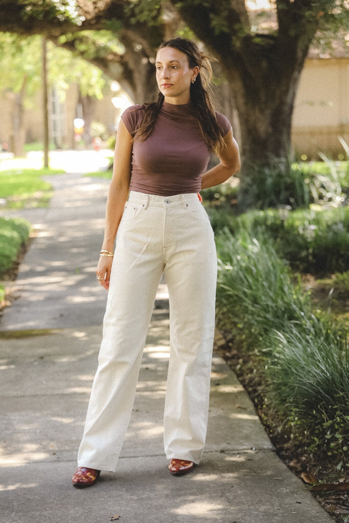 Indigofera Roslyn Women's Jeans- Broken Twill Ecru