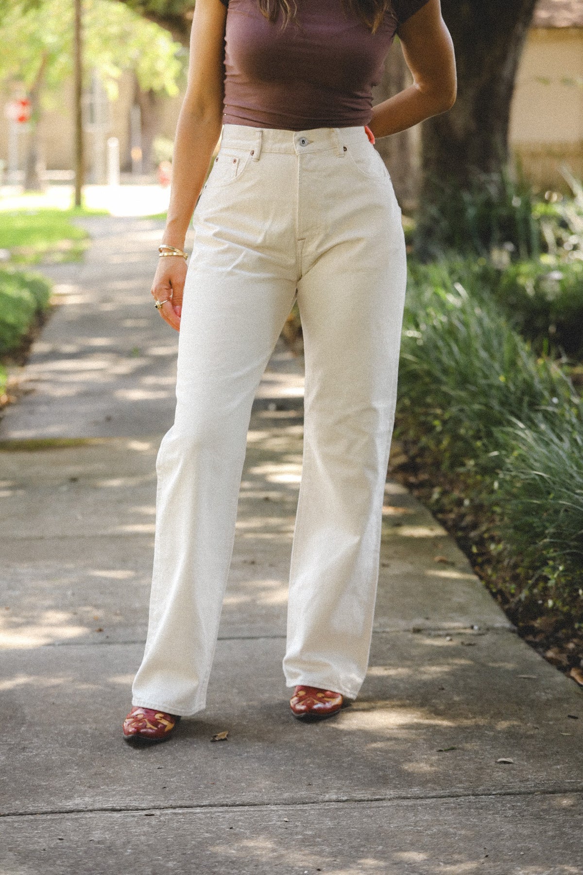 Indigofera Roslyn Women's Jeans- Broken Twill Ecru