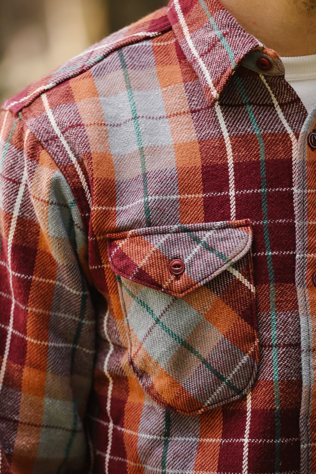 502653 UES Heavy Flannel Shirt- Wine