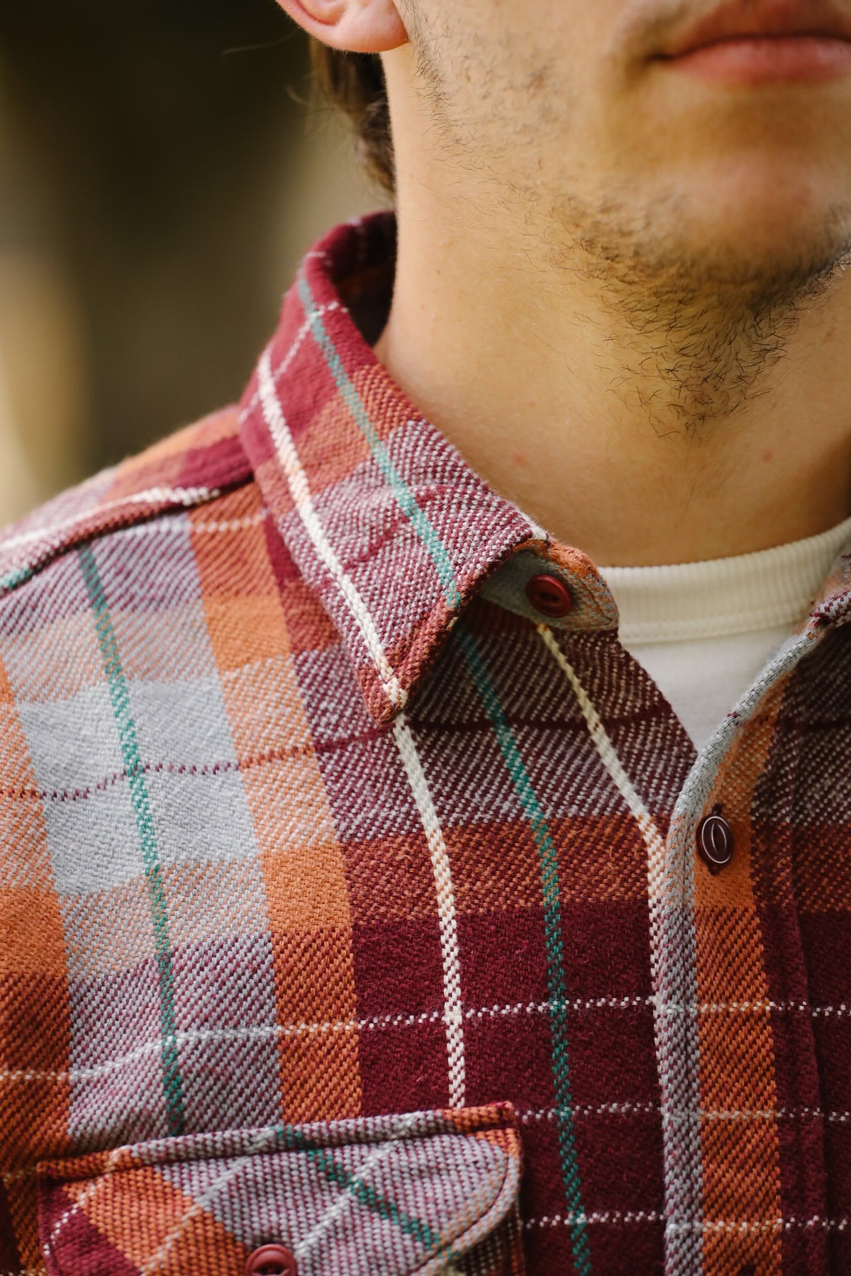 502653 UES Heavy Flannel Shirt- Wine