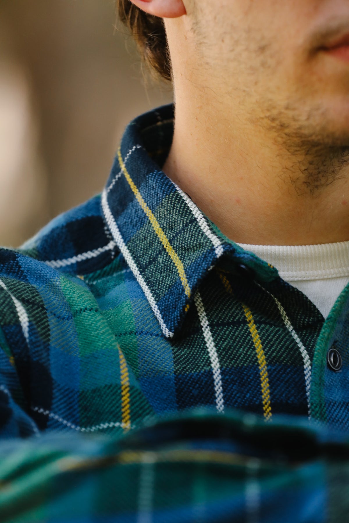 502653 UES Heavy Flannel Shirt- Green