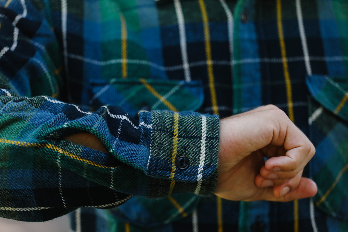 502653 UES Heavy Flannel Shirt- Green