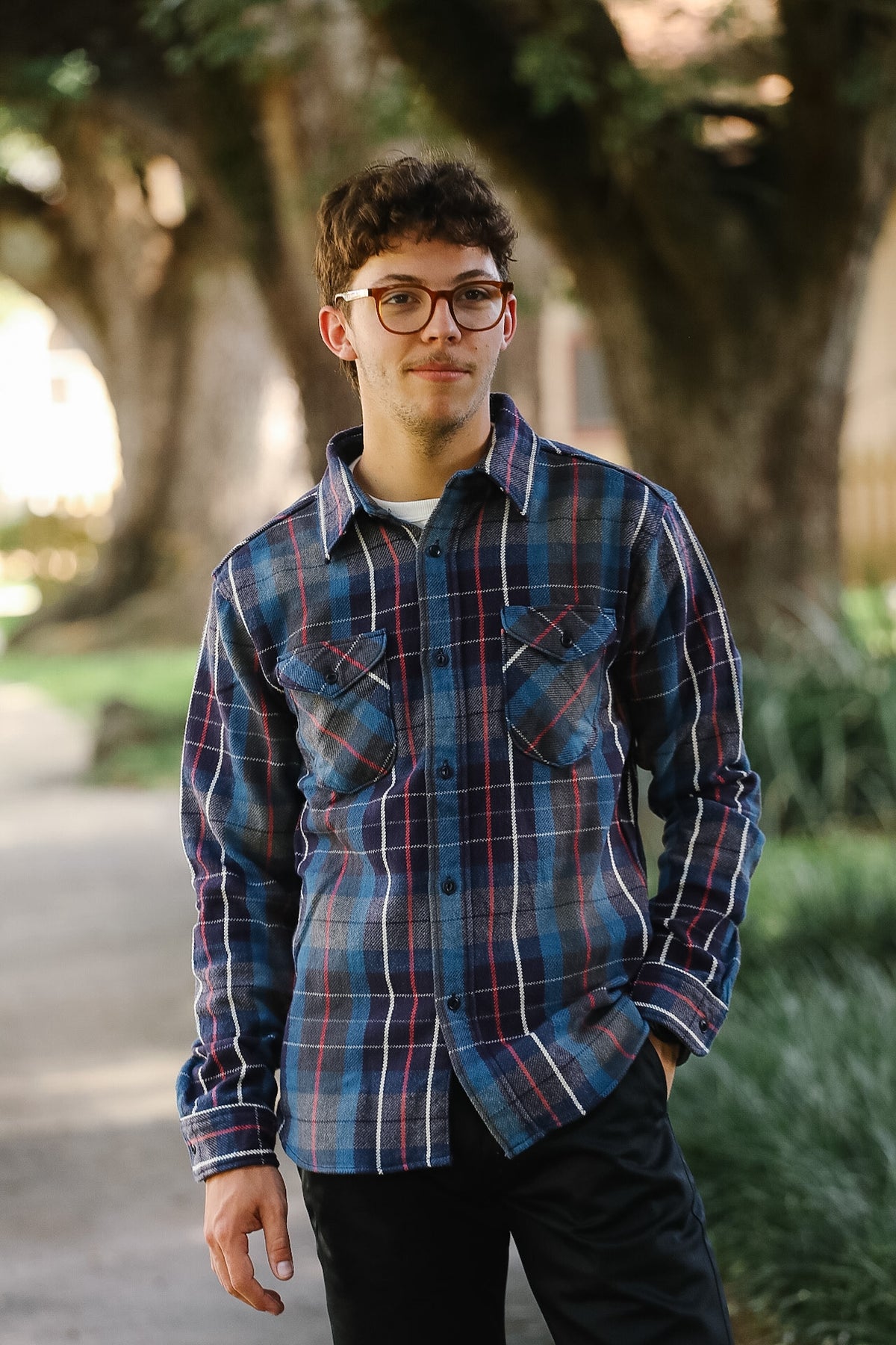 502653 UES Heavy Flannel Shirt- Blue