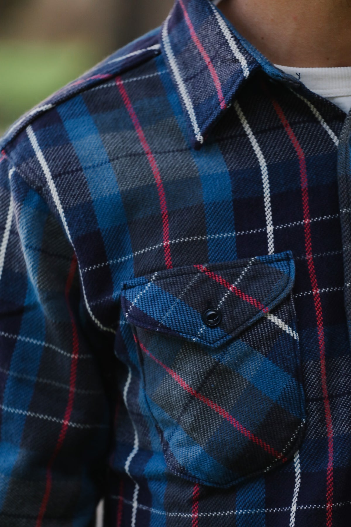 502653 UES Heavy Flannel Shirt- Blue