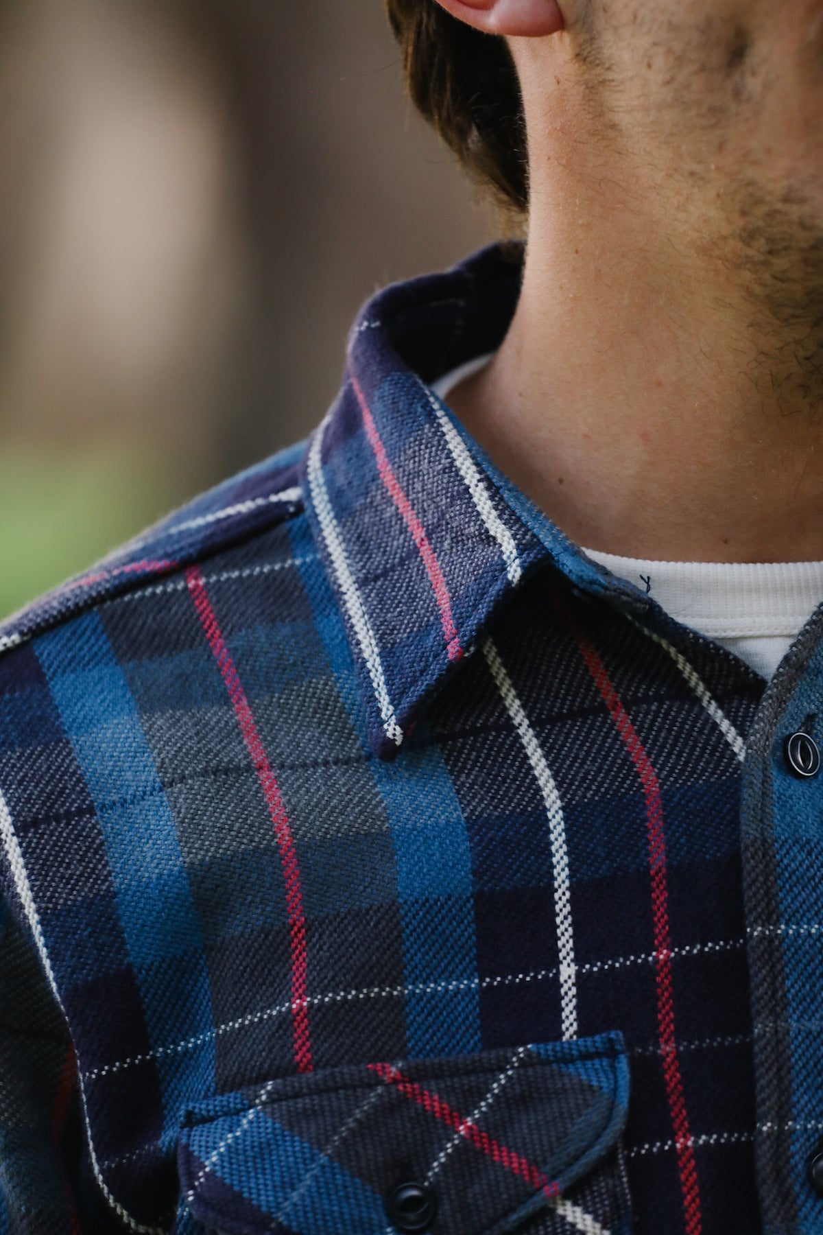 502653 UES Heavy Flannel Shirt- Blue