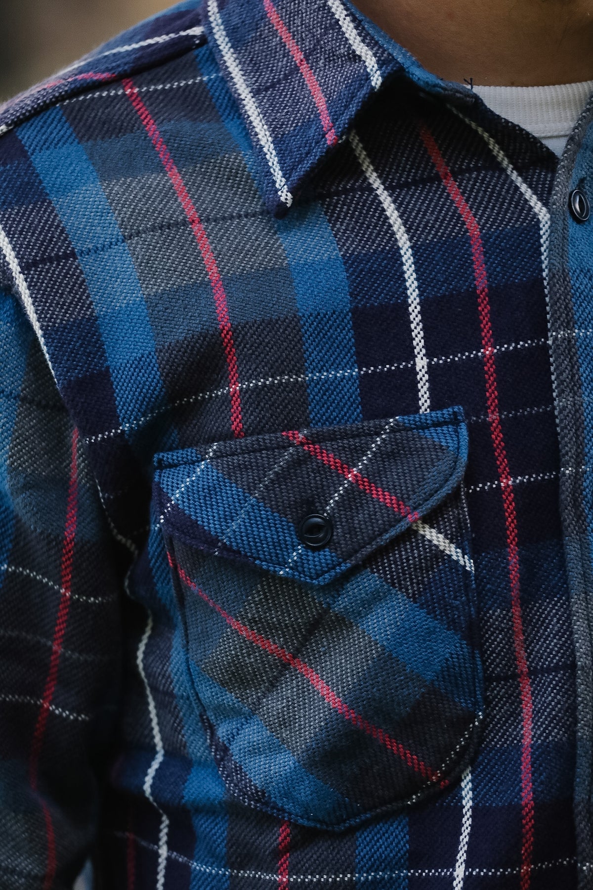 502653 UES Heavy Flannel Shirt- Blue