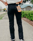 14oz Selvedge Denim Slim Straight Cut Jeans - Black/Black IH-666S-142bb