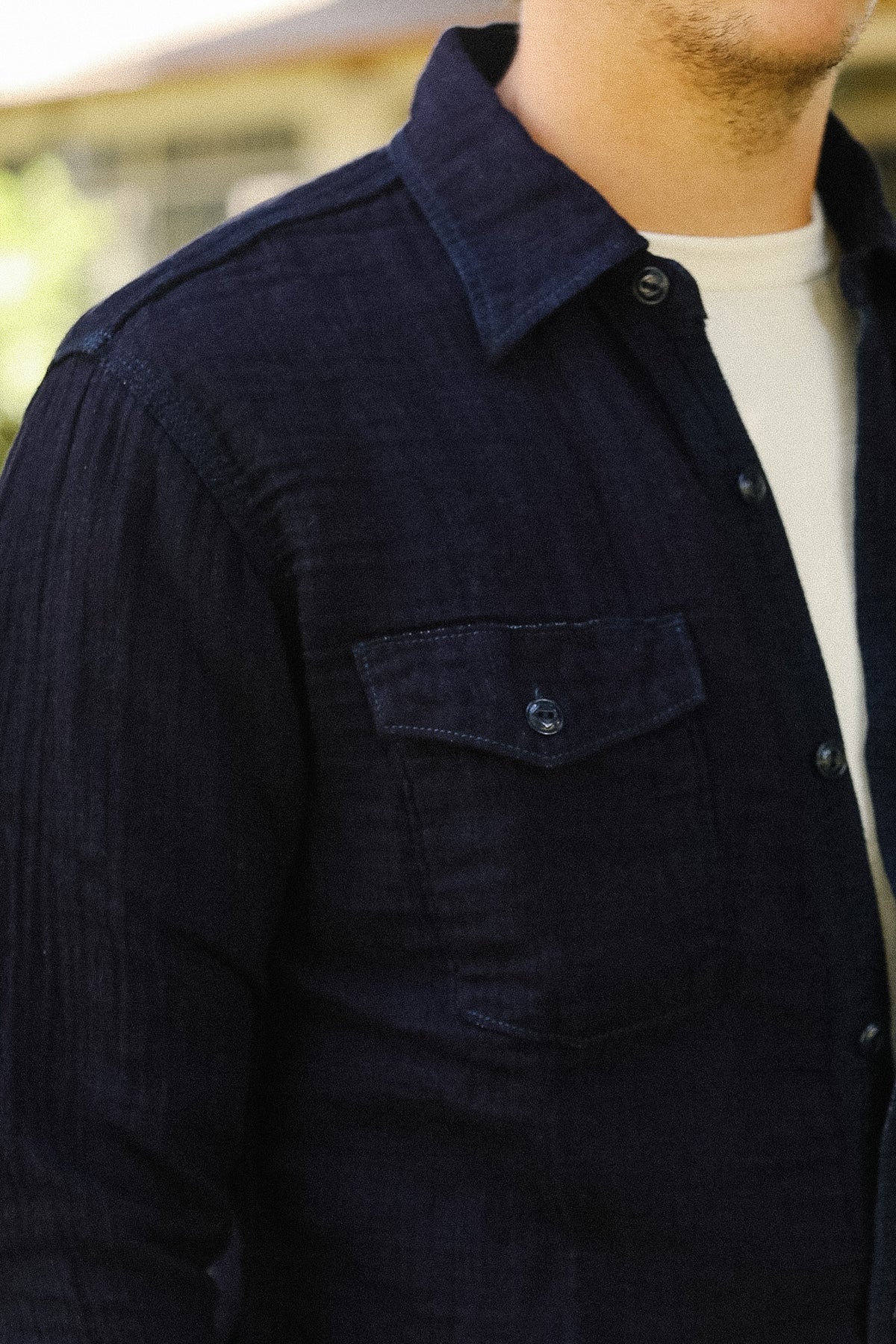 502604-I UES Herringbone Double Gauze Shirt- Indigo
